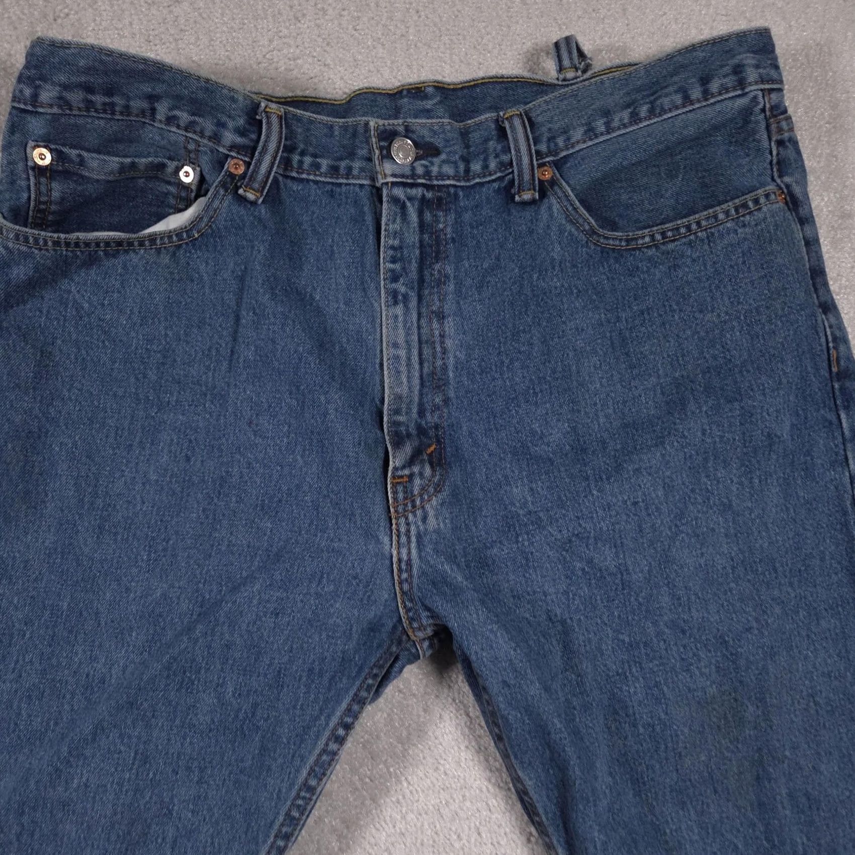 Levi's Levi's 505 Jeans Mens 40x30 Blue Straight Leg Zip Fly Denim Mid Rise 5 Pocket Jeans Size US 40 / EU 56 - 4 Thumbnail