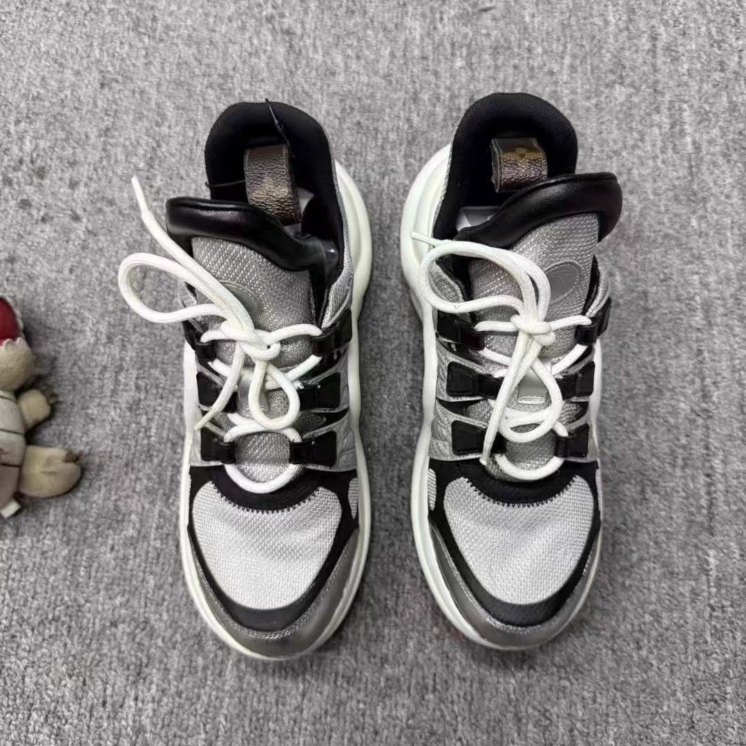 Louis Vuitton LV Dad Sneakers Silver Gray 37 EU 95 New Size US 6 / IT 36 - 4 Thumbnail