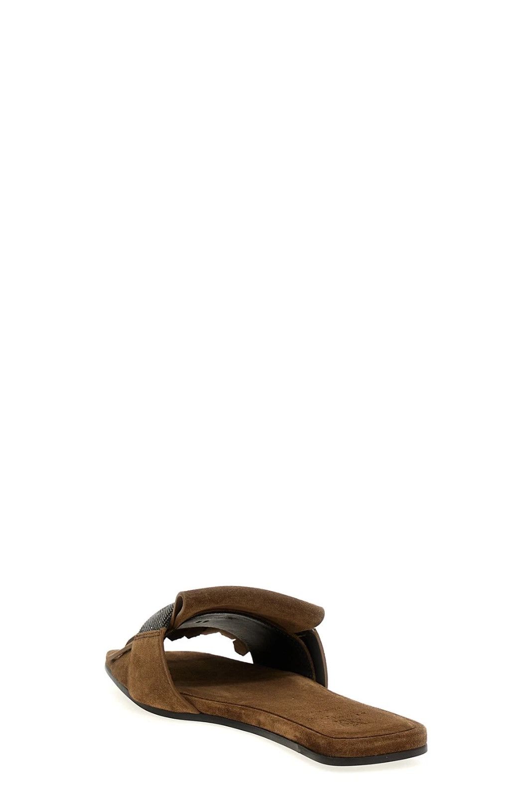 Brunello Cucinelli BRUNELLO CUCINELLI Beige/Brown Suede Slipper Sandals Size US 11 / IT 41 - 3 Thumbnail