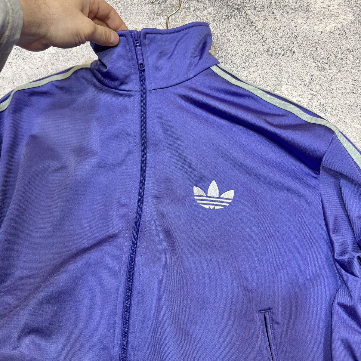 Adidas × Vintage Adidas Track Top Zip Purple L size Size US L / EU 52-54 / 3 - 5 Thumbnail