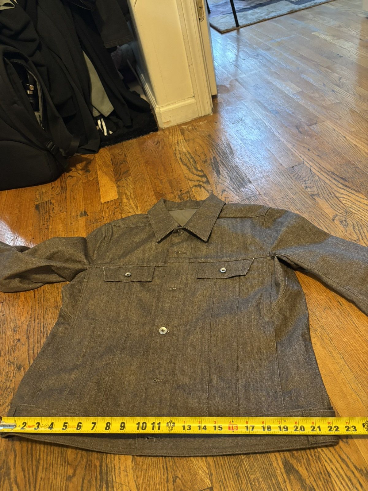 Rick Owens Drkshdw FW24 Raw Denim Trucker Jacket Dark Dust Size US L / EU 52-54 / 3 - 8 Thumbnail