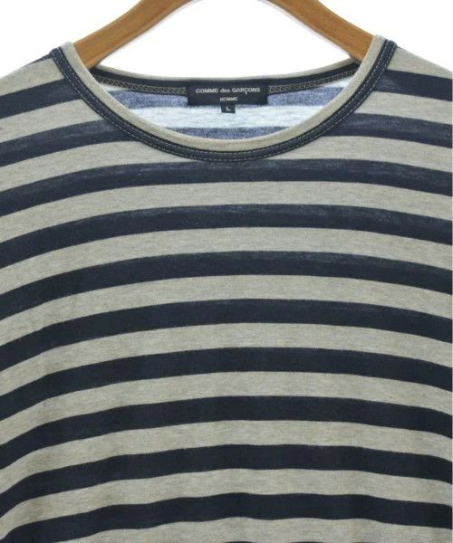 Comme des Garcons Homme T-Shirts Stripe Short Sleeve Round Neck Gray x Navy Size US L / EU 52-54 / 3 - 3 Thumbnail