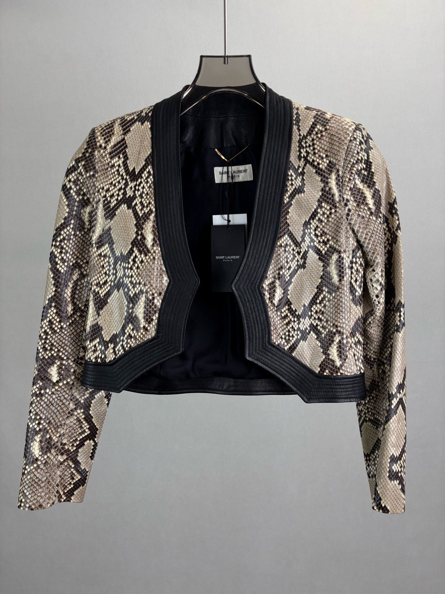 Saint Laurent Paris Saint Laurent Snake Print Cropped Jacket Size XS / US 0-2 / IT 36-38 - 1 Thumbnail