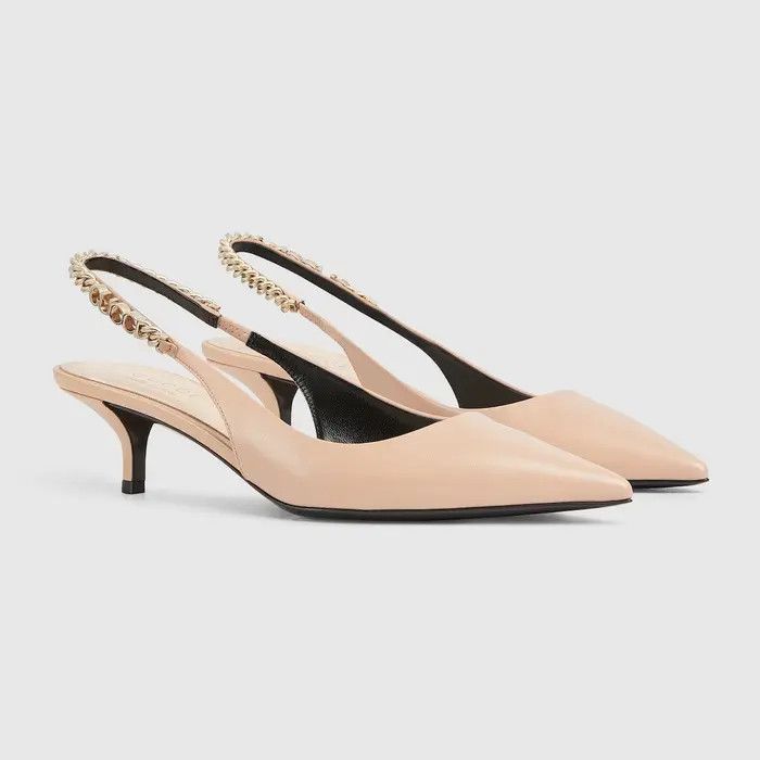 Gucci o1loc1c0226 782832 Signoria Slingback Pumps in Light Pink Size US 5.5 / IT 35.5 - 2 Thumbnail