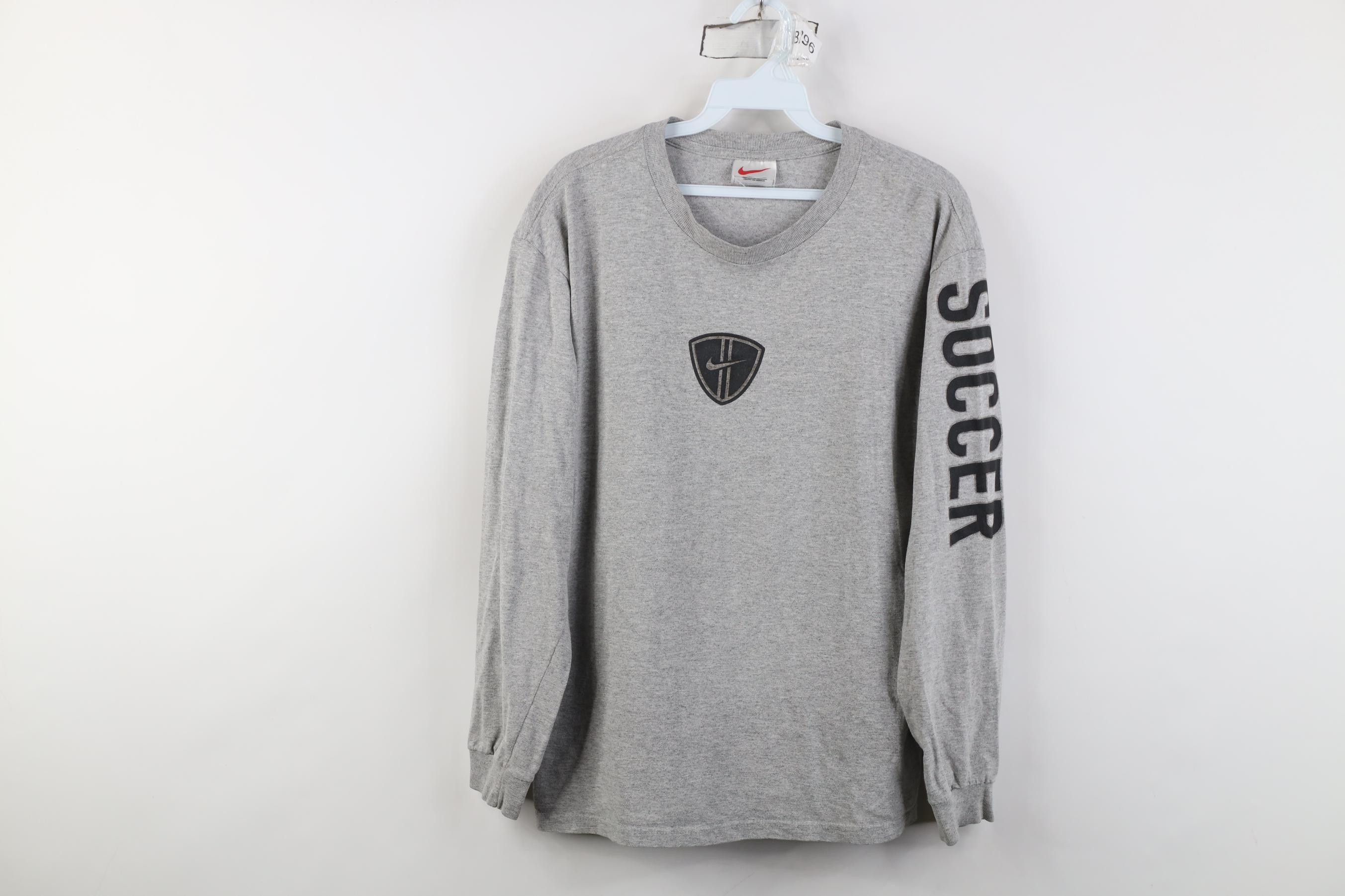 Nike Vintage 90s Nike Soccer Center Swoosh Long Sleeve T-Shirt Size US S / EU 44-46 / 1 - 1 Thumbnail