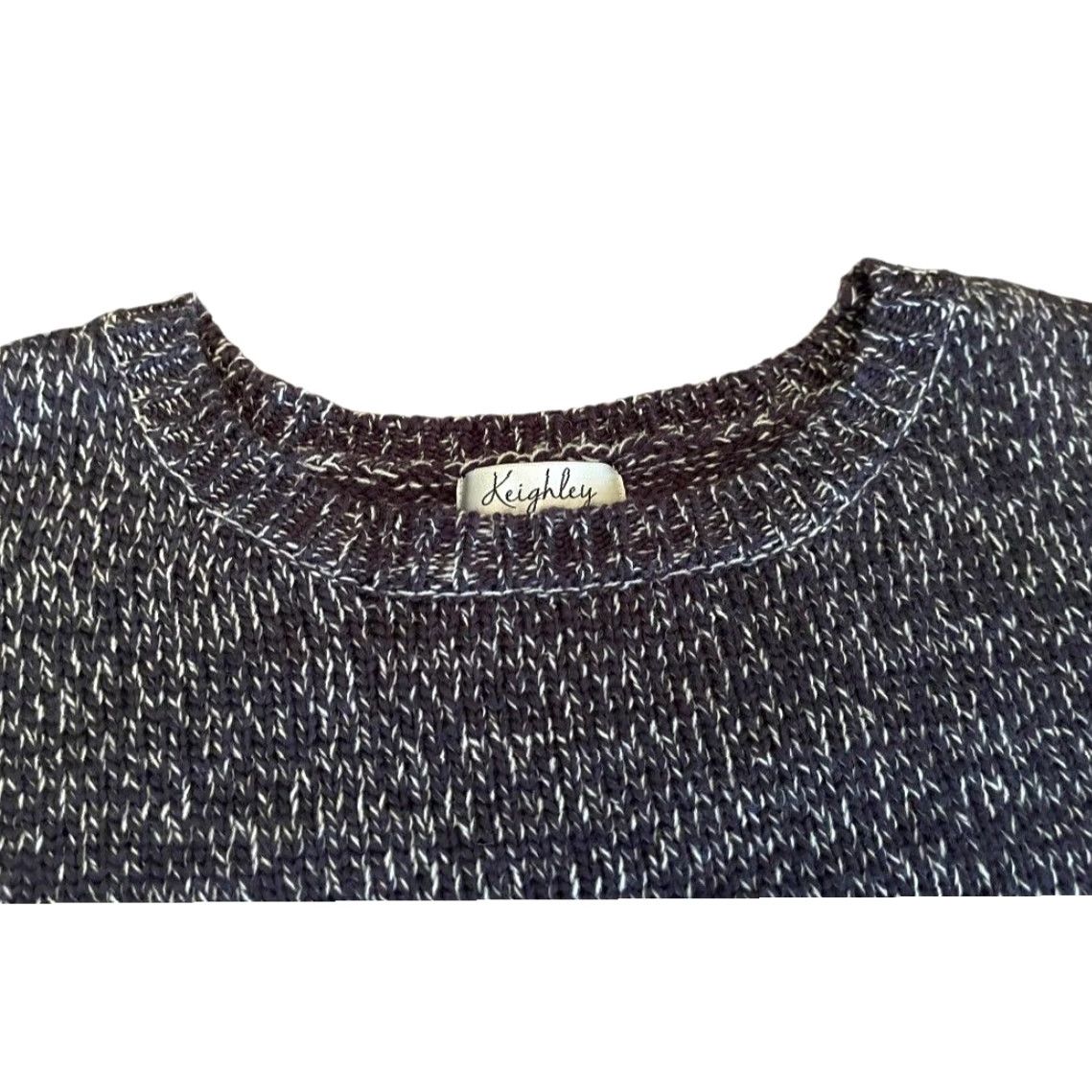 Vintage Keighley Knit Womens Pullover Sweater M Oversized Marled Knit Navy Blue White Wool Blend Pullover Knit Waist Length Medium Womens Modern Vintage Size M / US 6-8 / IT 42-44 - 6 Thumbnail