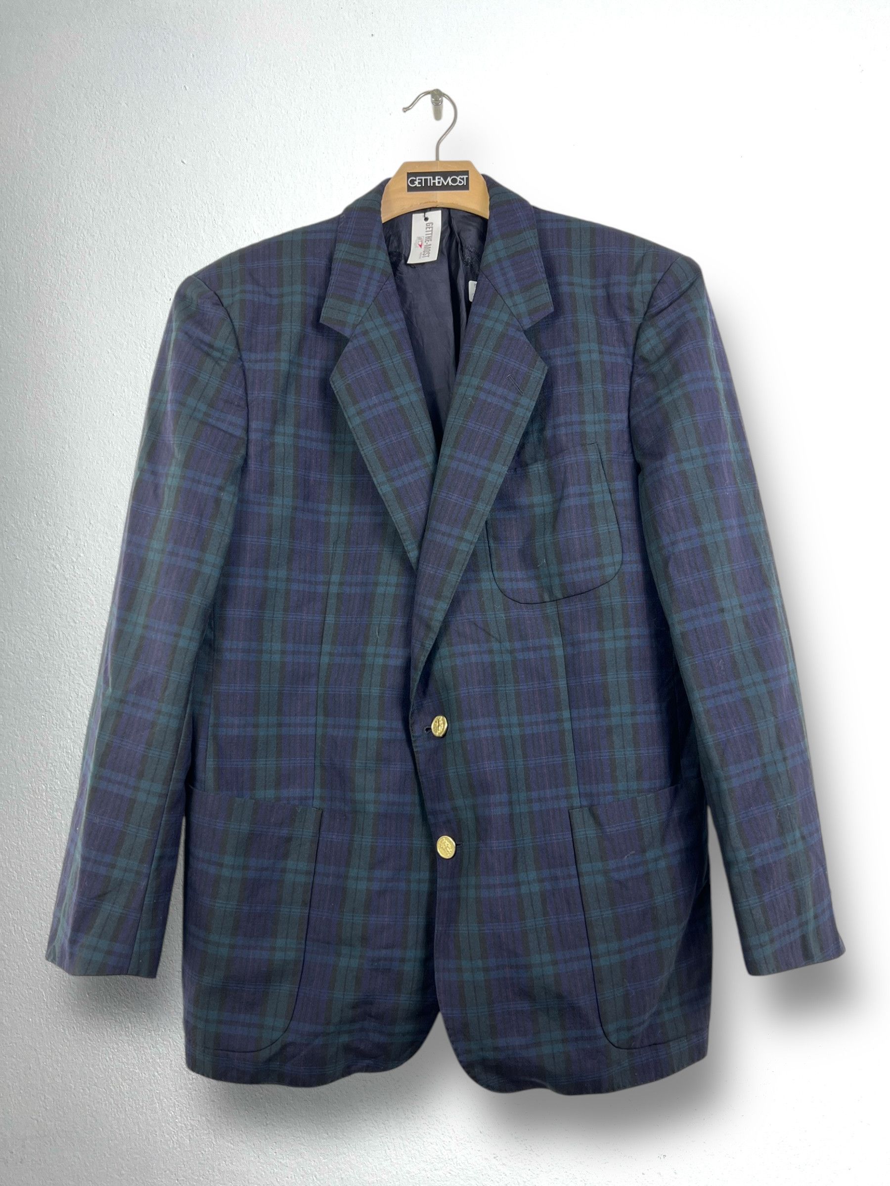 Burberry × Vintage Vintage Burberrys Plaid Blazer GTMPT891 Size 46R - 1 Thumbnail
