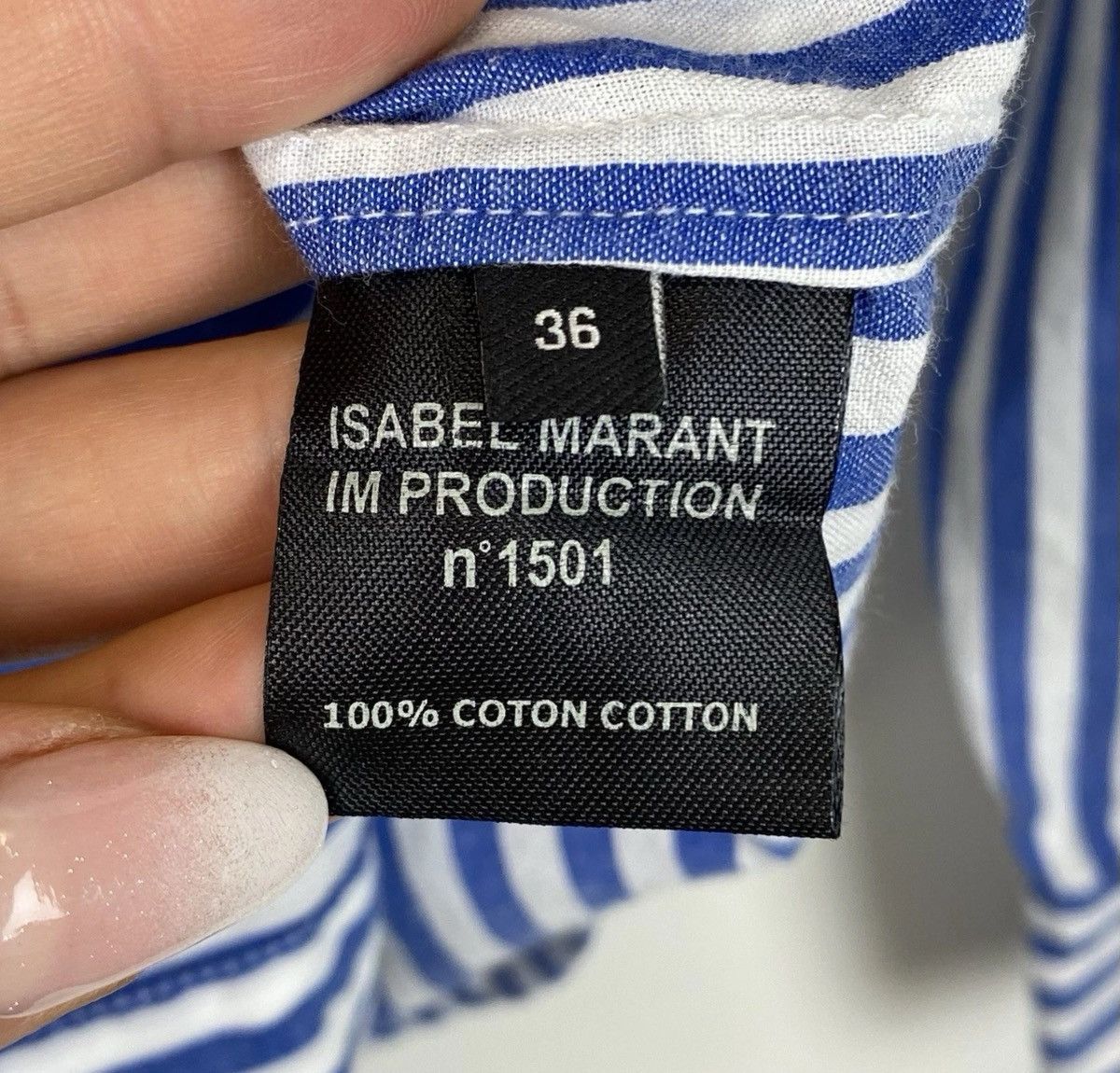 Isabel Marant Isabel Marant Long Sleeve Buttons Shirt Blue & White Striped Size XS / US 0-2 / IT 36-38 - 10 Thumbnail