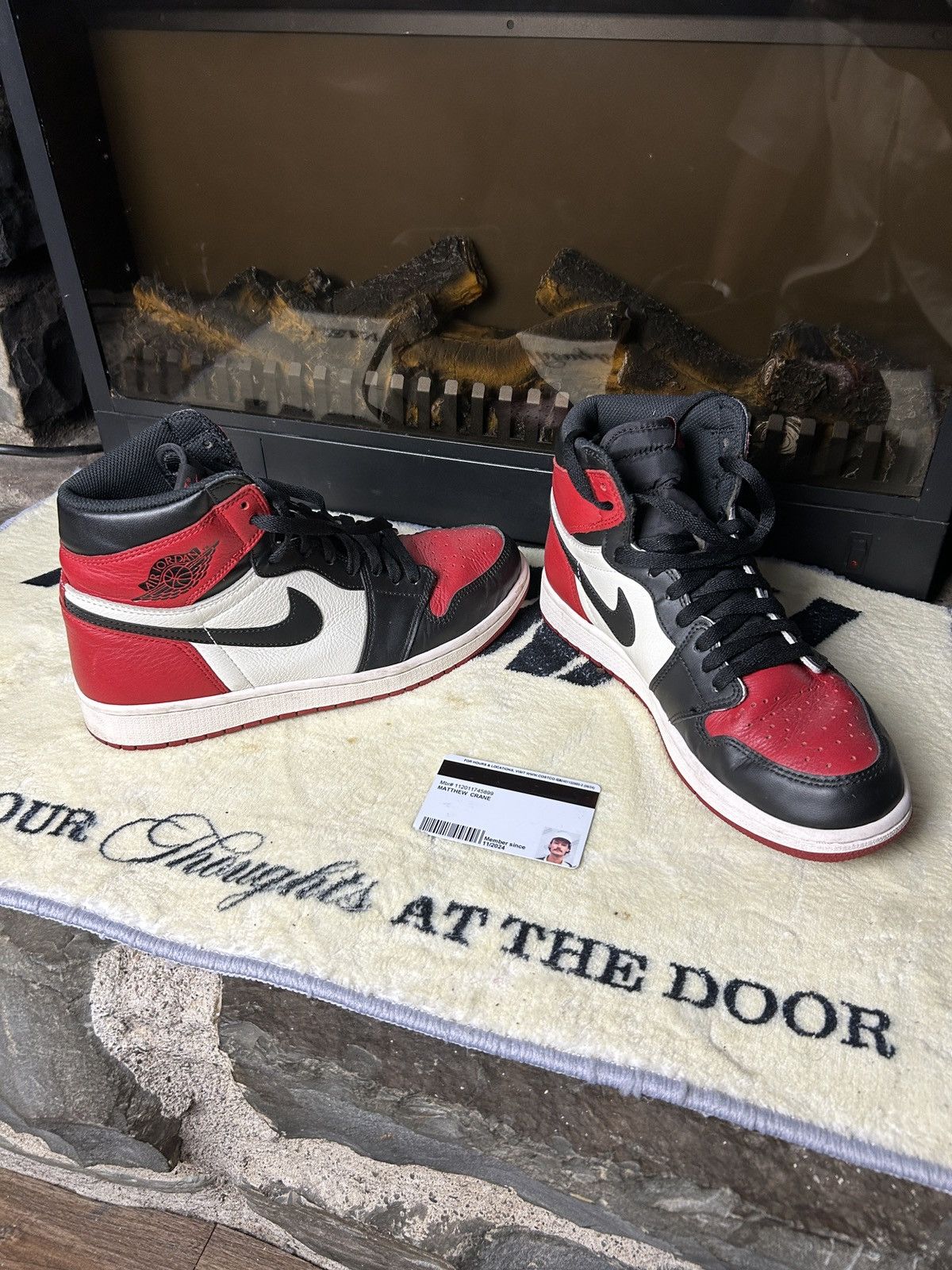 Jordan Brand Jordan 1 bred toe Size US 9 / EU 42 - 1 Thumbnail