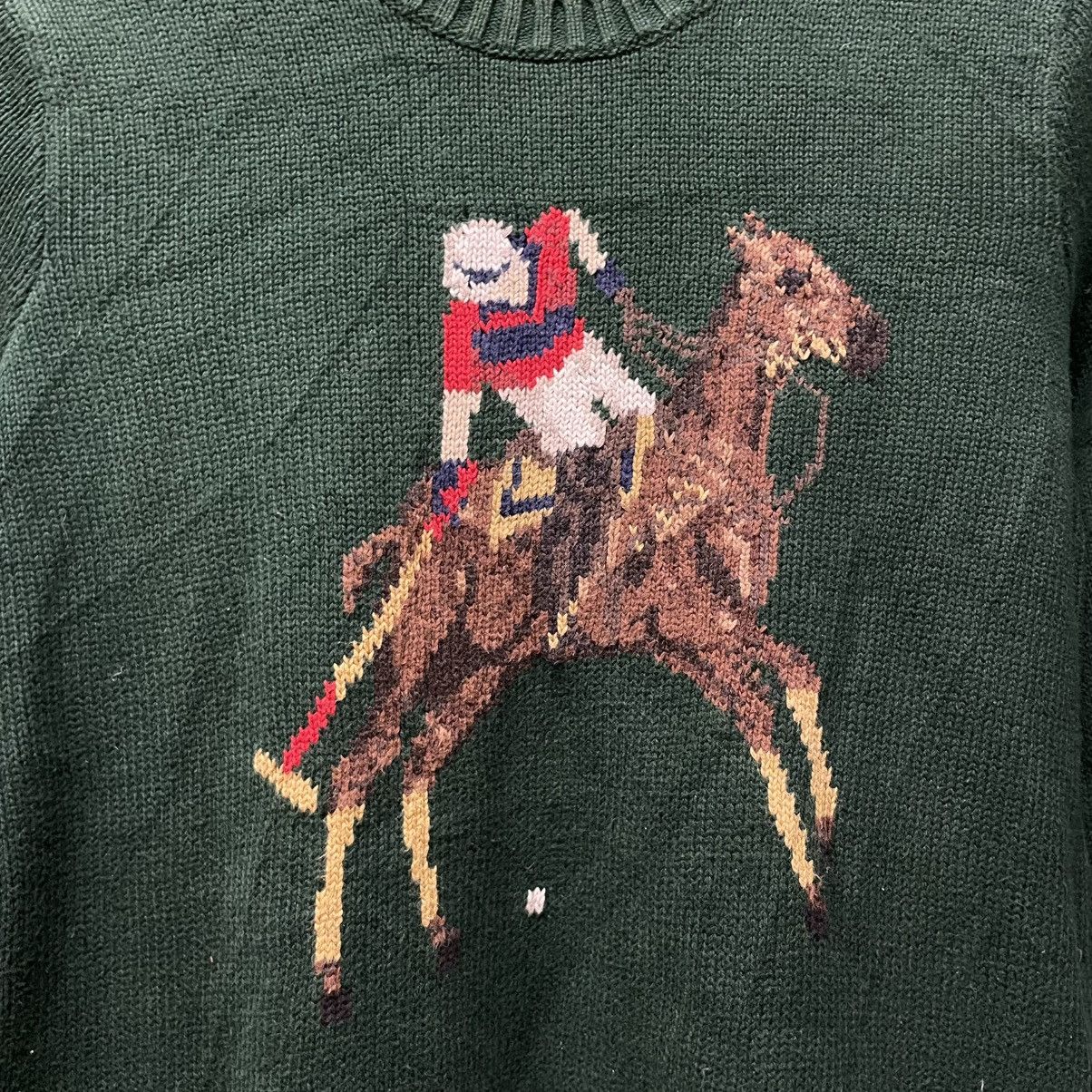 Ralph Lauren Polo Ralph Lauren Polo Player Intarsia Knit Sweater💥 Size US S / EU 44-46 / 1 - 9 Thumbnail