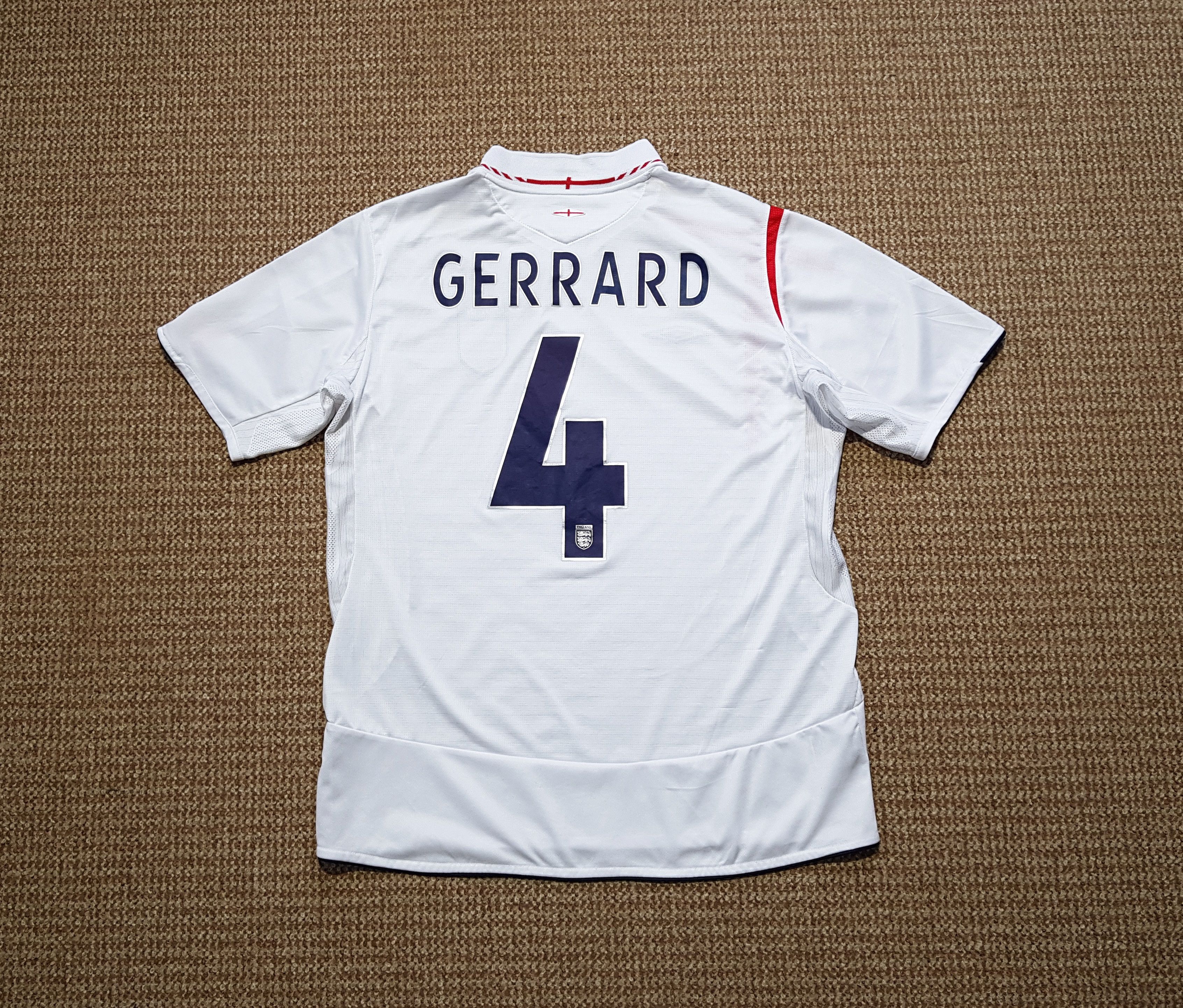 UMBRO ENGLAND NATIONAL TEAM 4 GERRARD 2005/07 HOME SOCCER