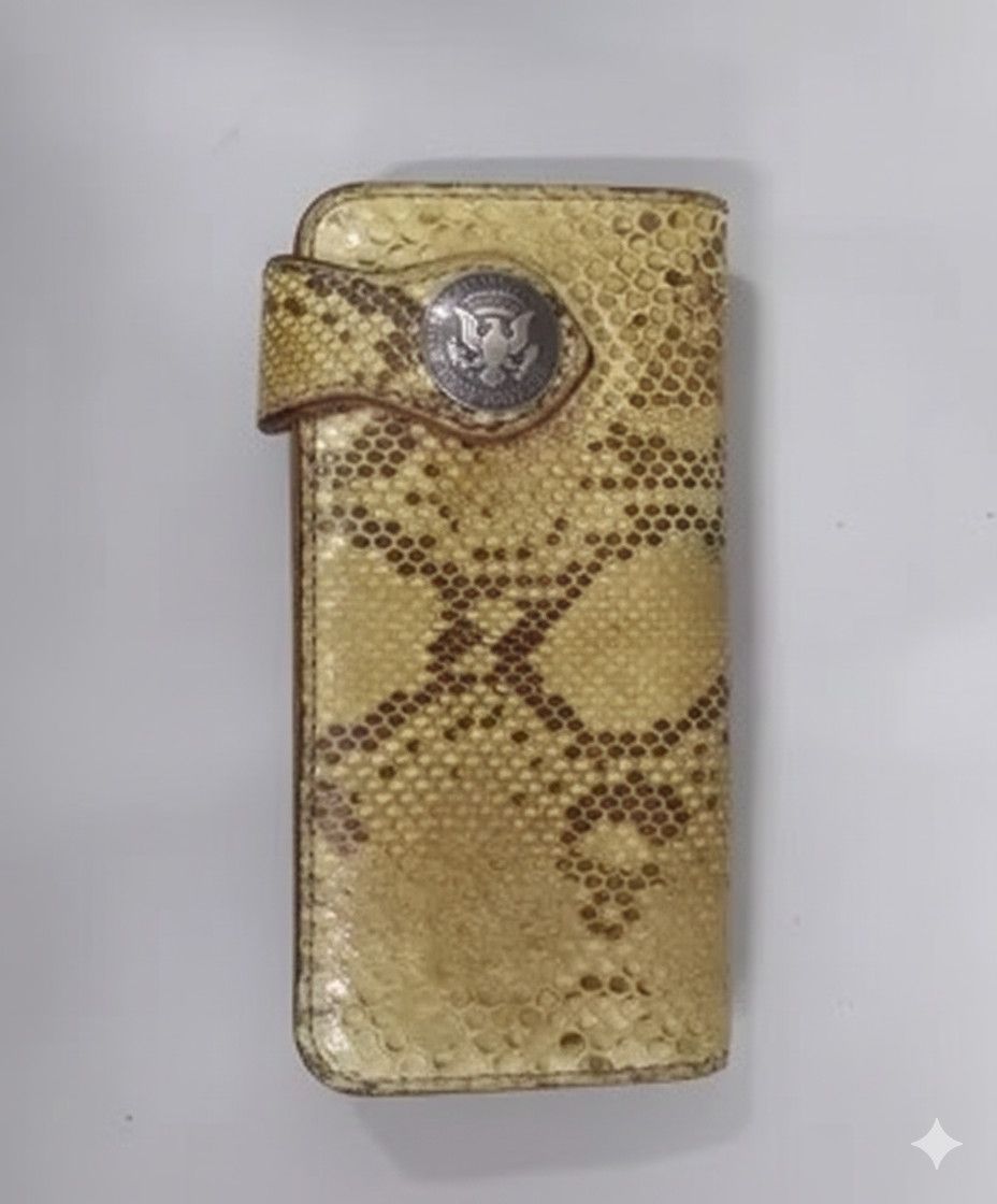 Vintage FUNNY Leather Co. Python Snakeskin Biker Wallet Size ONE SIZE - 1 Thumbnail