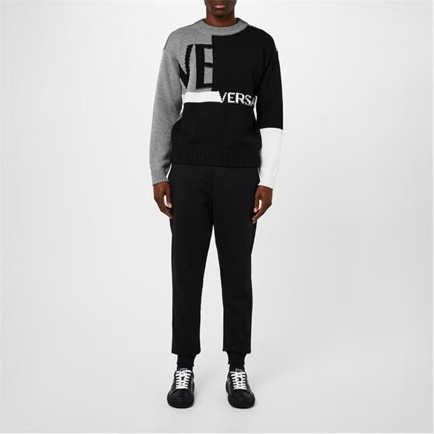 Versace o1g2r1mq0824 Logo Knit Wool Jumper in Multicolor Size US L / EU 52-54 / 3 - 3 Thumbnail