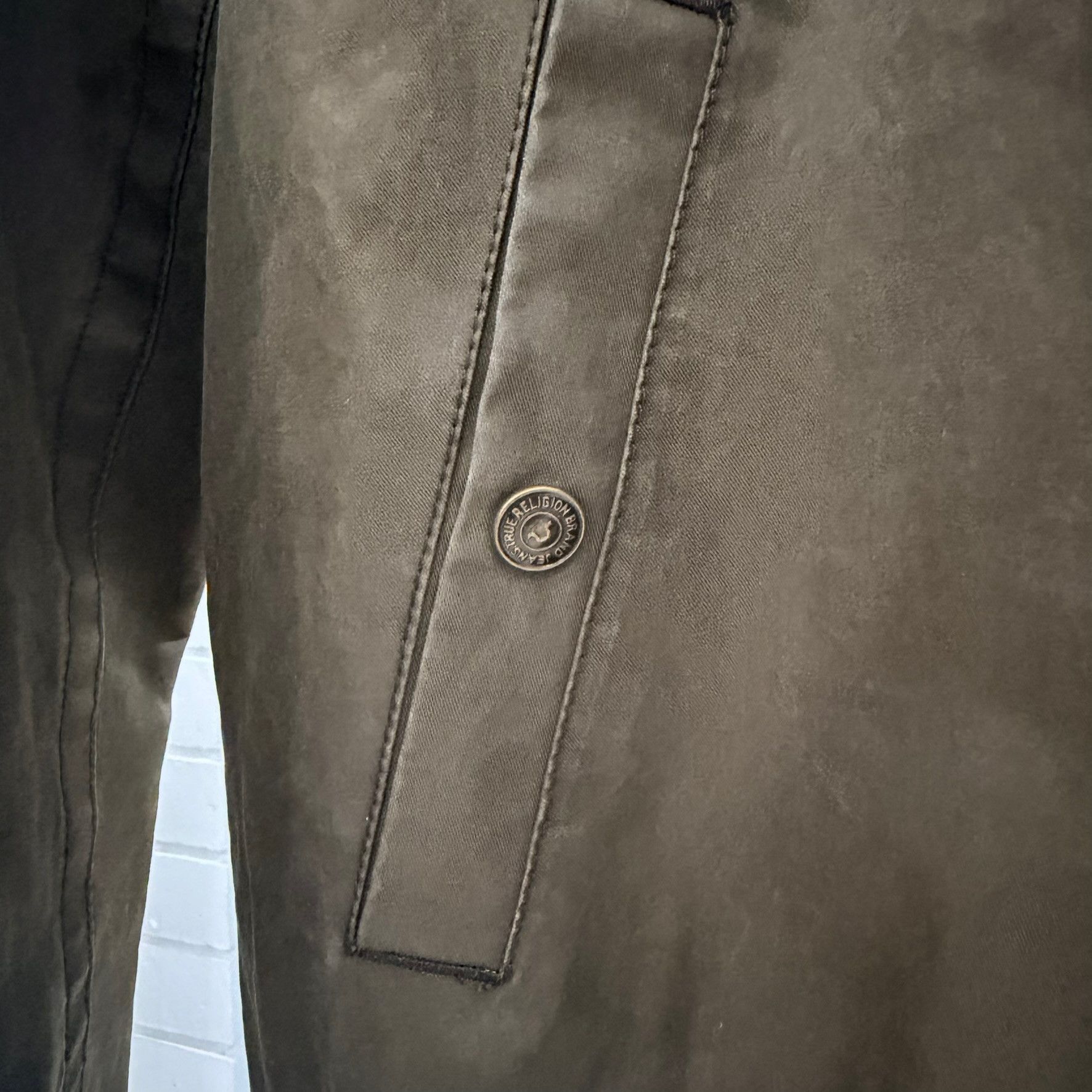 True Religion True Religion Logo Cotton Blend Olive Green Bomber Jacket Size US S / EU 44-46 / 1 - 6 Thumbnail