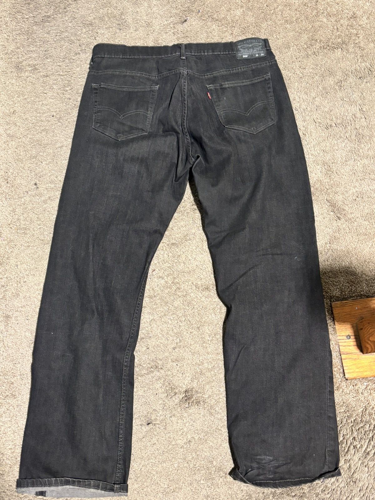 Levi's Vintage Clothing Levi’s 569 Faded Dark Wash Jeans – Straight Fit – 36x34 Size US 36 / EU 52 - 2 Thumbnail