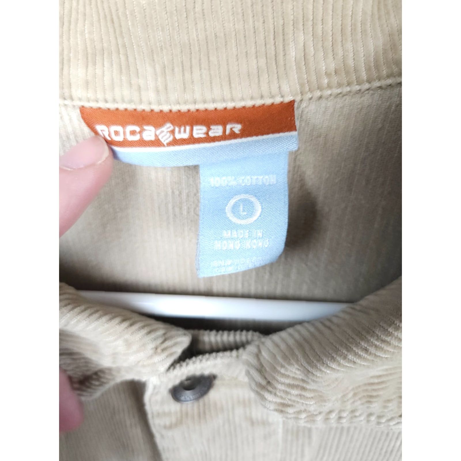 Rocawear VINTAGE Rocawear Corduroy Jacket Men’s Large Brown Beige Button Spellout Embroidered Pockets Hip Hop Chore Size US L / EU 52-54 / 3 - 4 Thumbnail