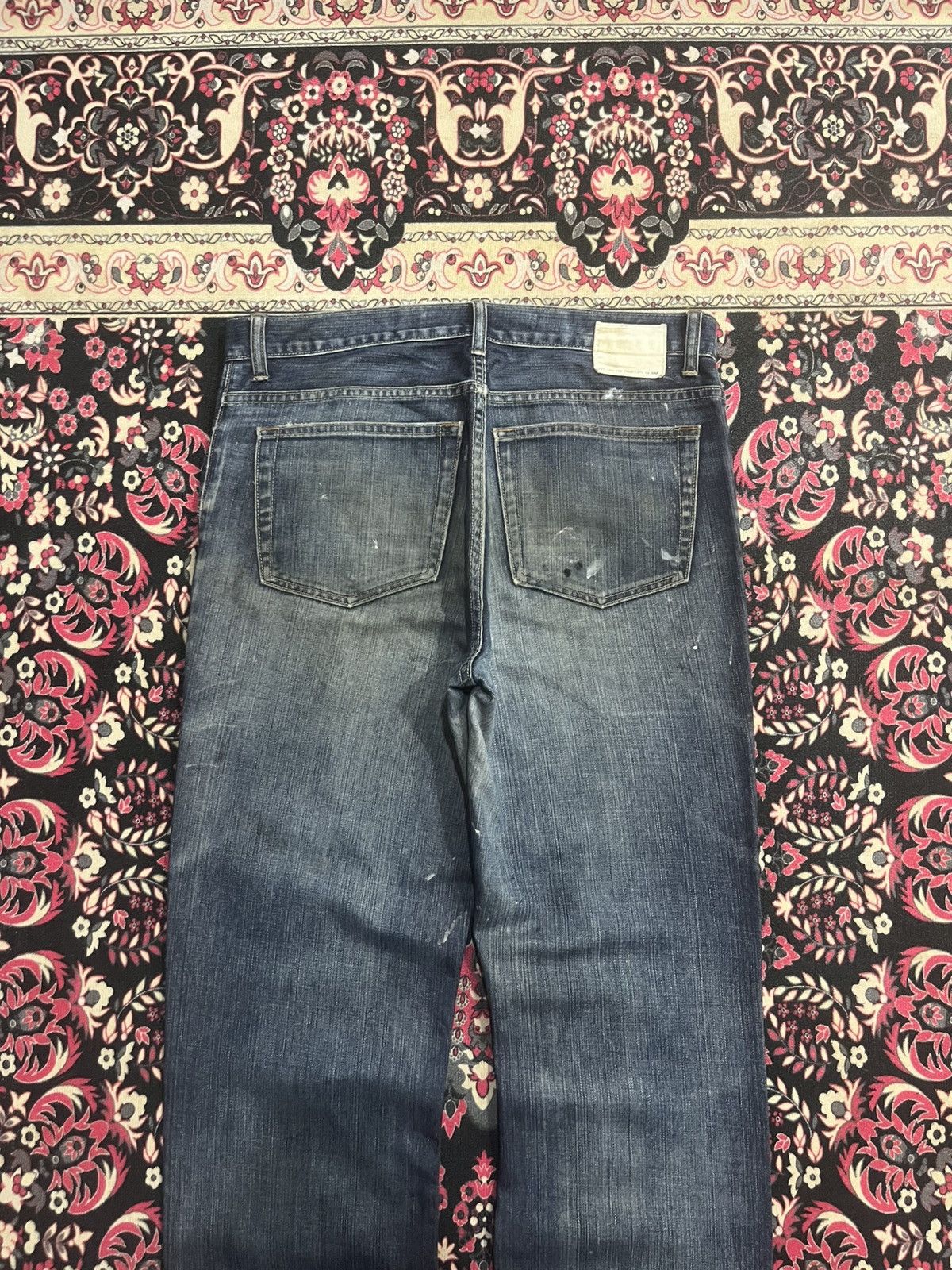 Gap × Yeezy Gap Blue Washed Paint Splattered Distressed Straight Jeans Size US 34 / EU 50 - 8 Thumbnail