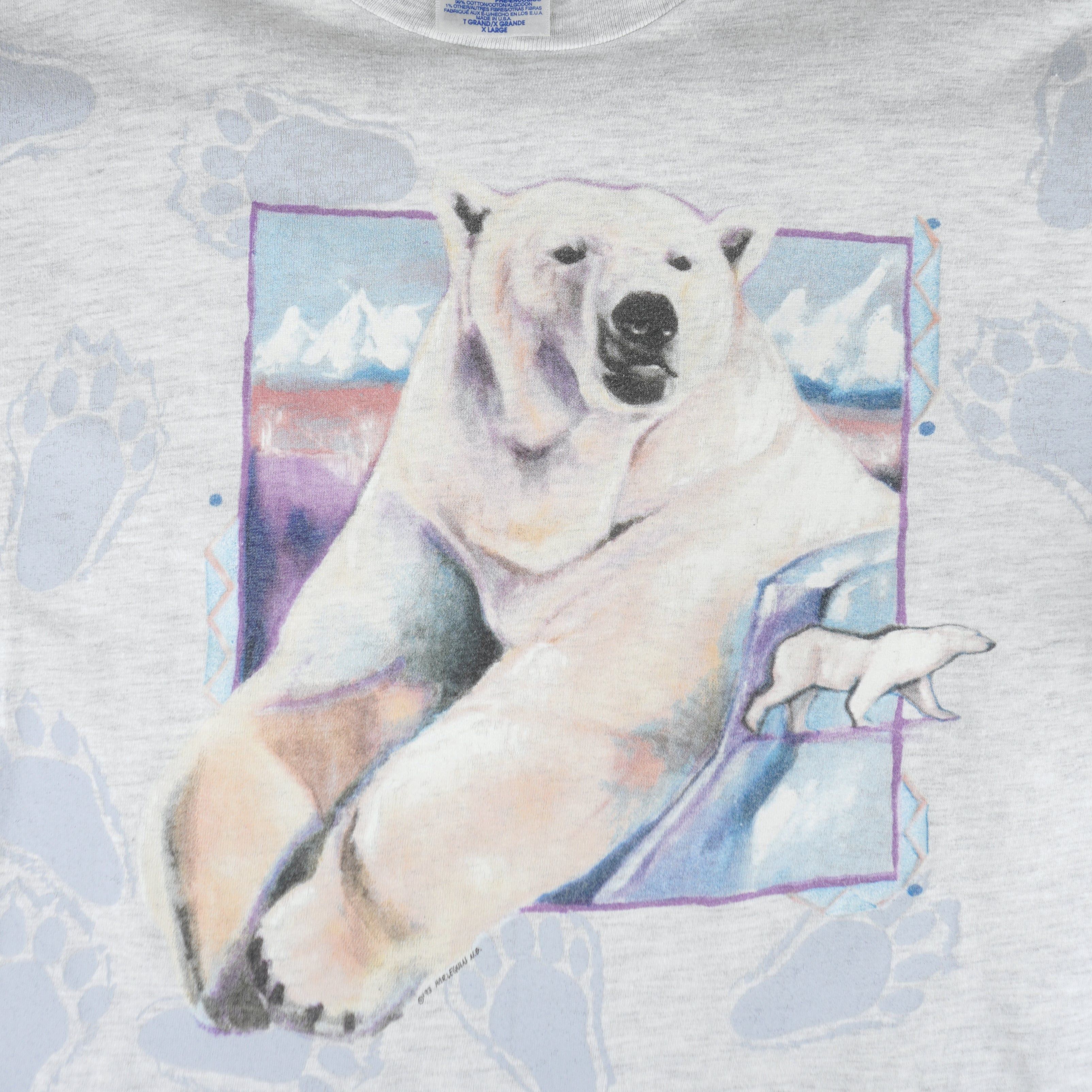 Hanes Vintage - Polar Bear AOP T-Shirt 1993 Size US XL / EU 56 / 4 - 3 Thumbnail