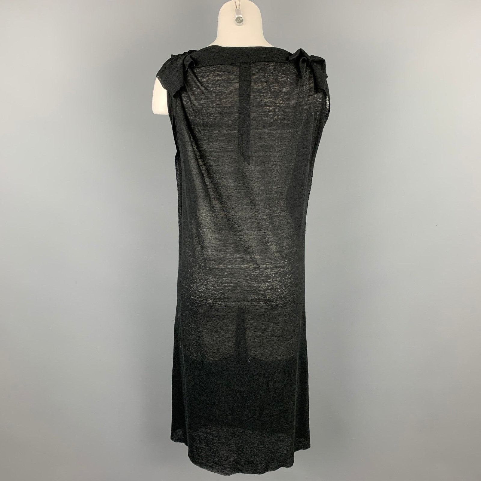 Forme 33204322896 FORME 3’3204322896 Size S Black Jersey Linen Shift Dress Size S / US 4 / IT 40 - 4 Thumbnail