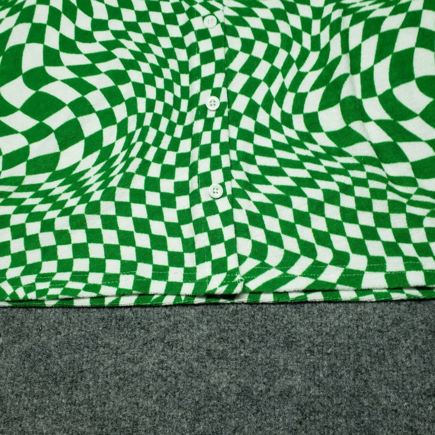 Vintage Rue21 Button-Up Shirt Blouse Womens XS Green Checkered Short Sleeve Collared New Size XS / US 0-2 / IT 36-38 - 5 Thumbnail