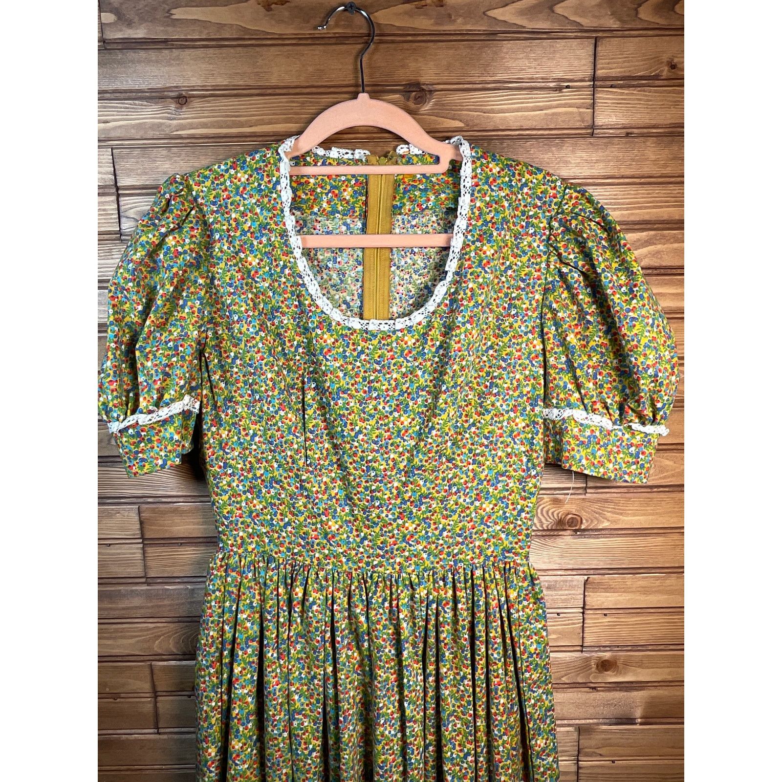 Other Coquette Cottage Dress Lace Embelishments Puffy Sleeve Size S / US 4 / IT 40 - 9 Thumbnail