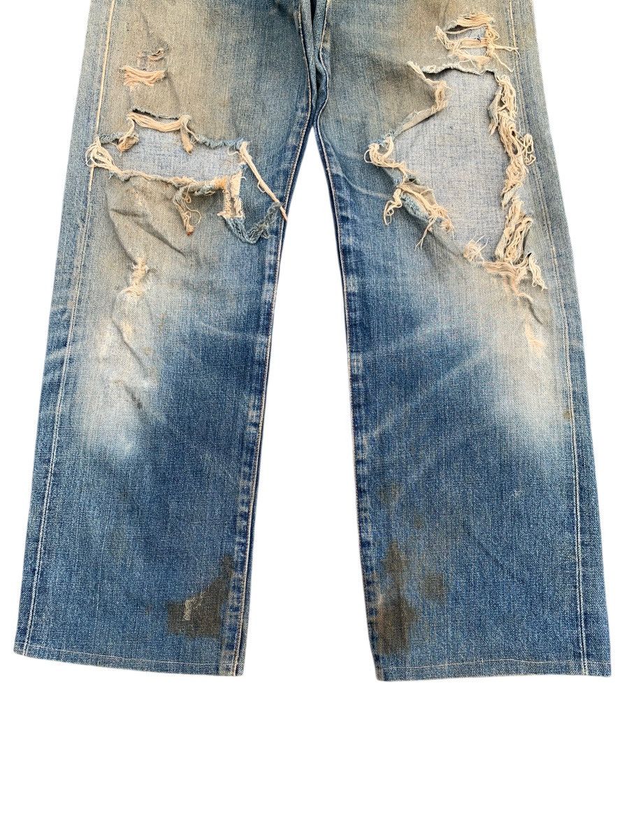 Levi's TRASHER💥VINTAGE LEVIS BIG E SELVEDGE DAMAGE DISTRESSED DENIM Size US 31 - 8 Thumbnail