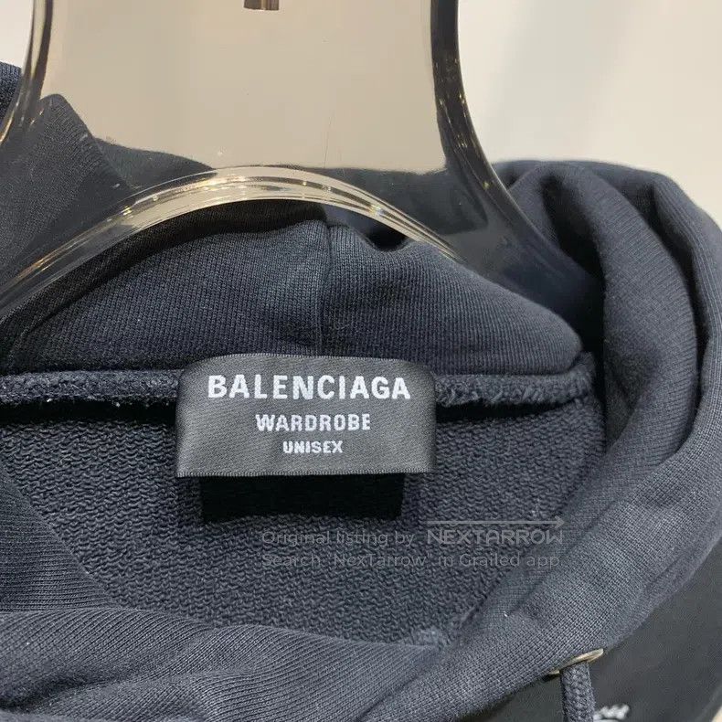 Balenciaga Balenciaga Embroidered Wave Logo Hooded Sweatshirt Size US XL / EU 56 / 4 - 3 Thumbnail