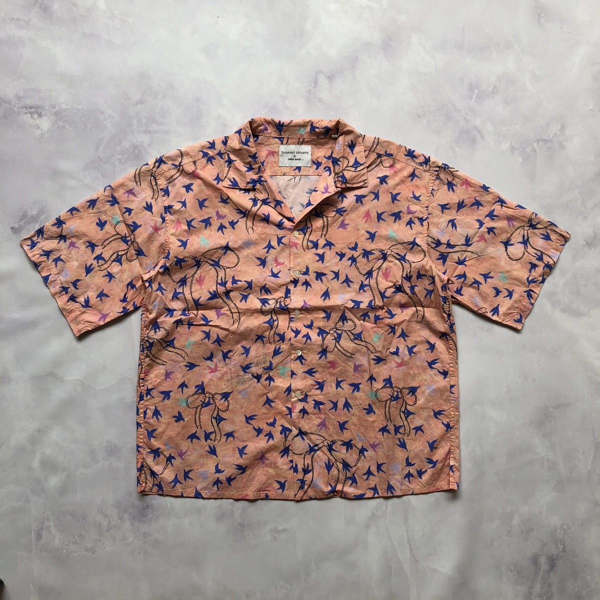 image of Issey Miyake x Tsumori Chisato Tsunmori Chisato By Niko And … Open Colar Shirt in Pink (Size Medium