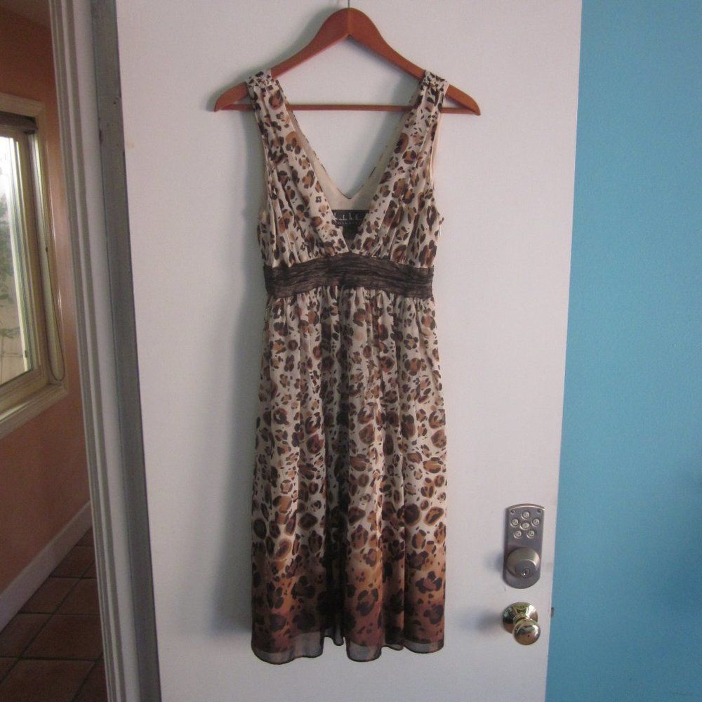 Nicole Miller Nicole Miller Collection Silk Dress Animal Print Deep V-Neck Size M / US 6-8 / IT 42-44 - 8 Thumbnail