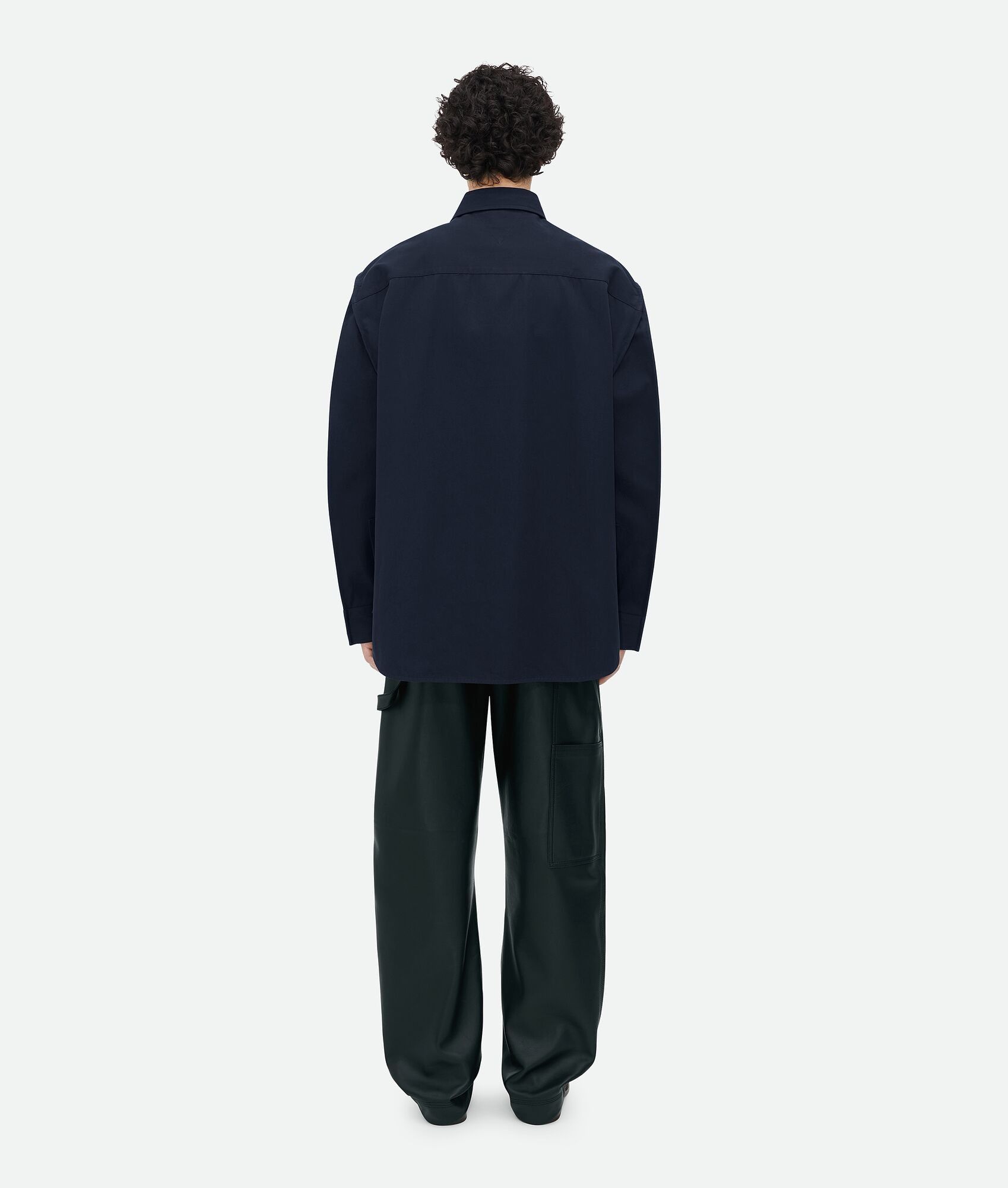 Bottega Veneta o1s1rm0426 Cotton Twill Shirt in Navy Size US M / EU 48-50 / 2 - 3 Thumbnail