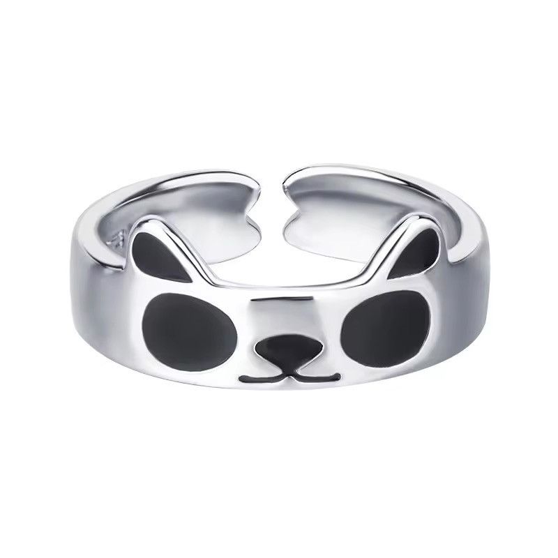 Jewelry Sterling Silver Panda Female Ring Size ONE SIZE - 5 Thumbnail