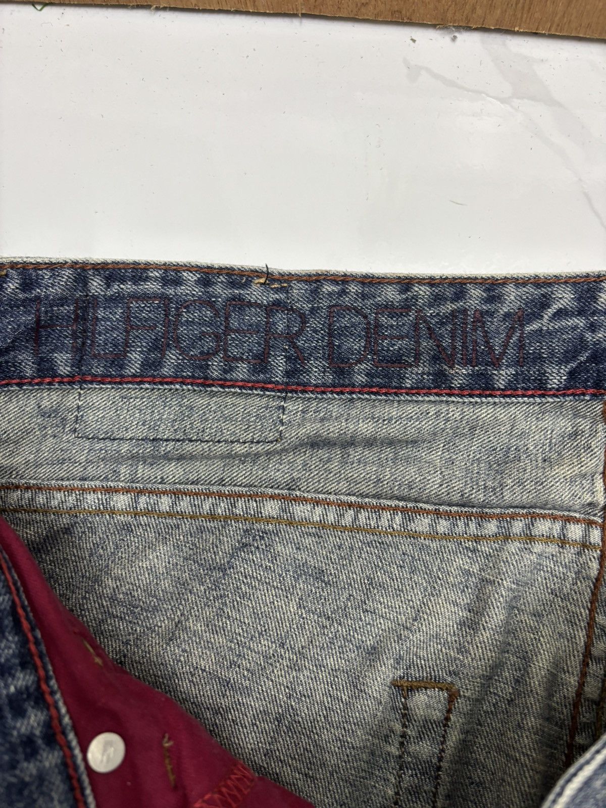 Hysteric Glamour × JNCO × Tommy Hilfiger VINTAGE PATCHWORK DISTRESS TOMMY HILFIGER DENIM JEANS SLIM Size US 36 / EU 52 - 12 Thumbnail