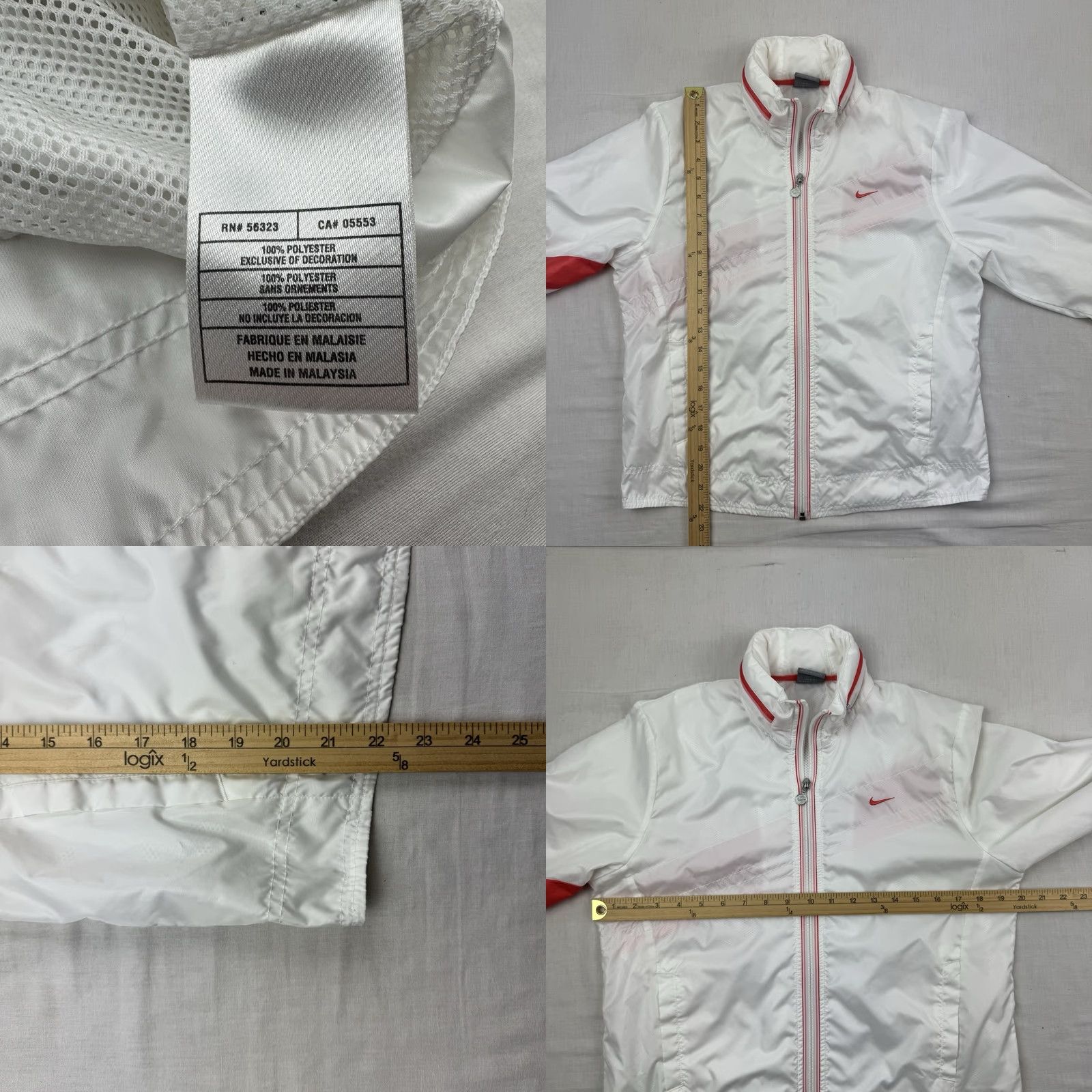 Nike VINTAGE Nike Windbreaker Womens Jacket M White Hooded Sports 90s Y2K Size M / US 6-8 / IT 42-44 - 8 Thumbnail