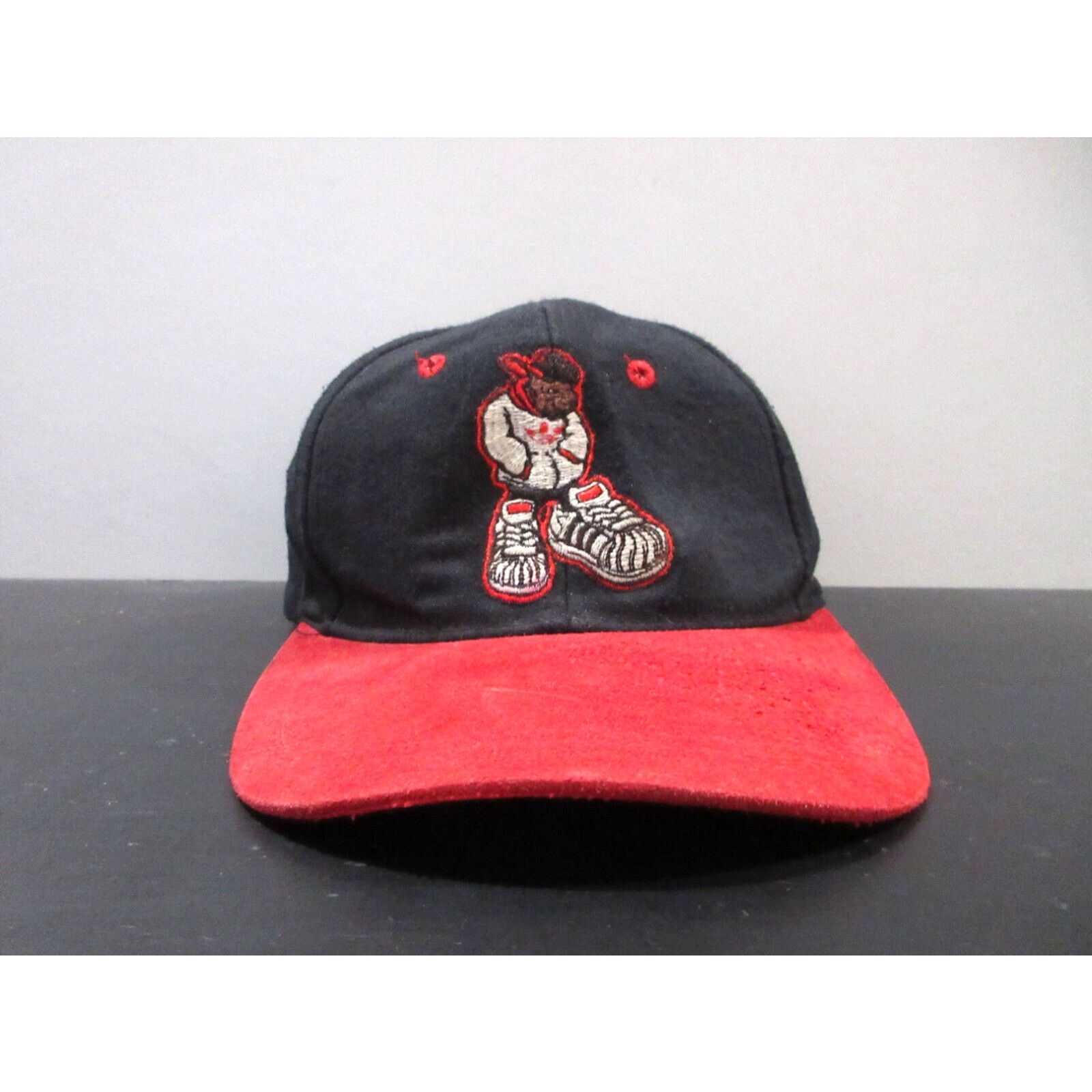 image of Vintage Adidas Hat Cap Snap Back Black Shell Toe Hip Hop Trefoil Mens 90's in White