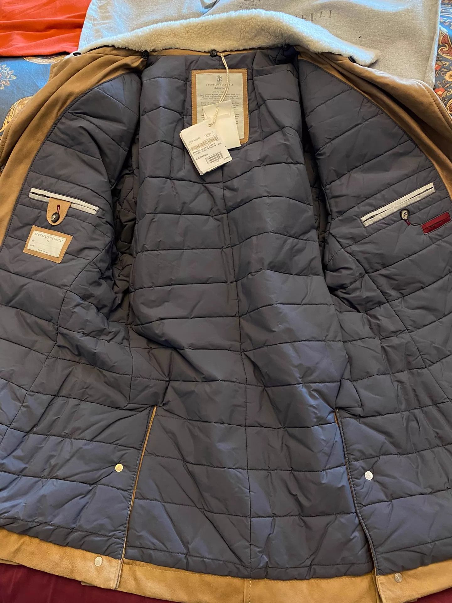 Brunello Cucinelli BC Four-Pocket Leather Safari Down Jacket M (Fur Collar) Size US M / EU 48-50 / 2 - 7 Thumbnail