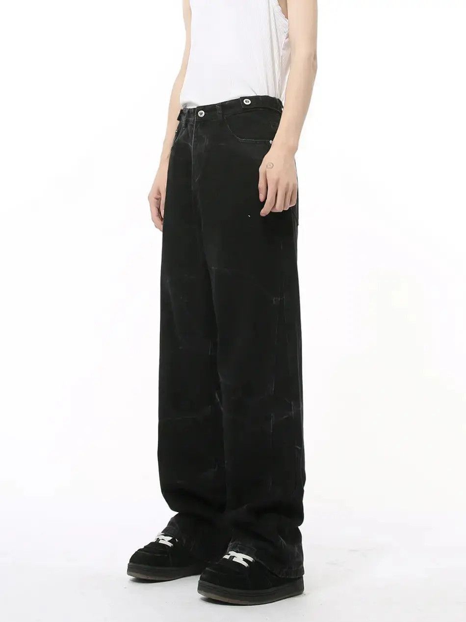 Japanese Brand Retro loose straight leg high street tie dye jeans Size US 32 / EU 48 - 3 Thumbnail