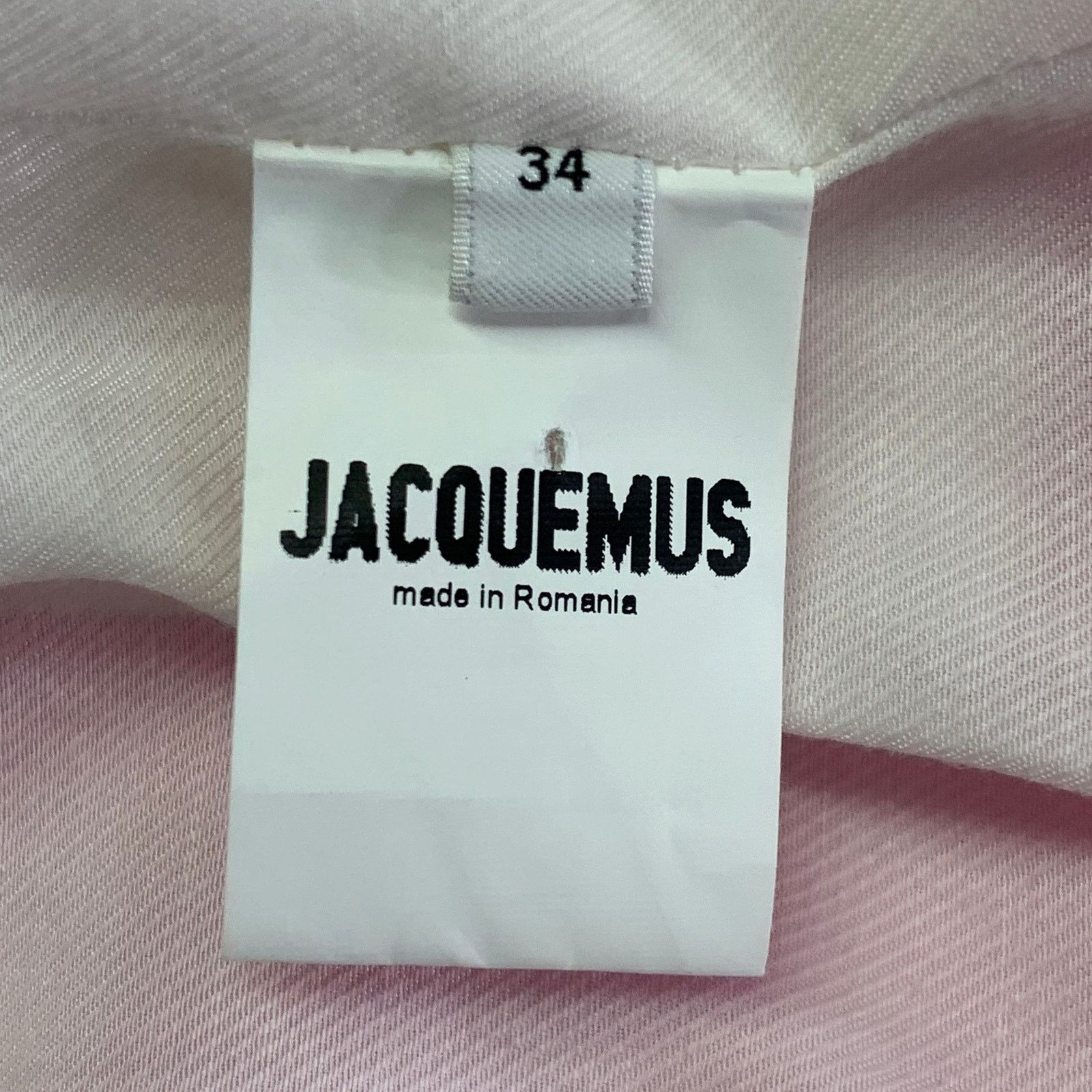 Jacquemus S Le Coup de Soleil Pink White Viscose Silk Notch Lapel Size S / US 4 / IT 40 - 6 Thumbnail