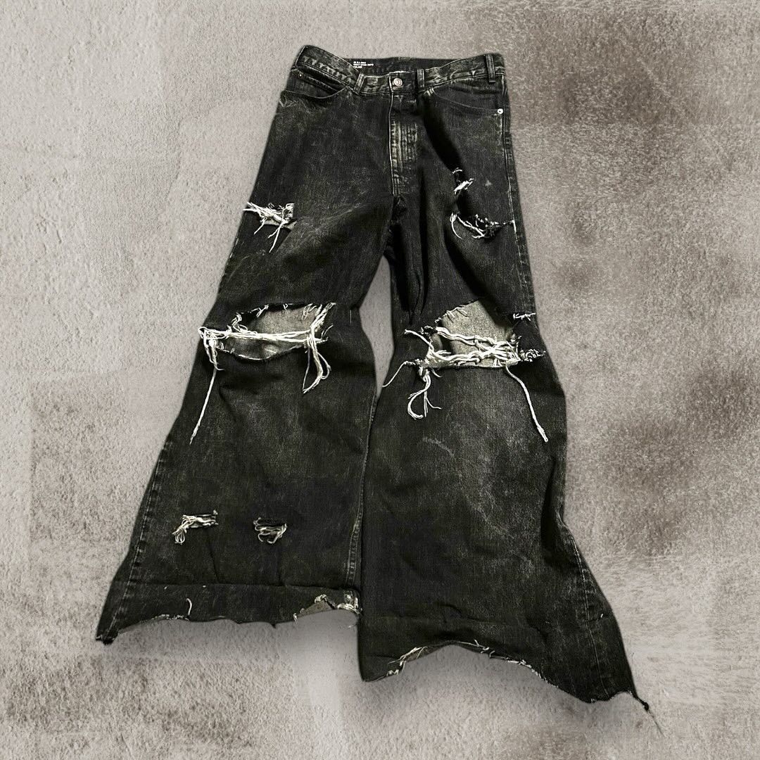 Designer × Japanese Brand Black Ripped Baggy Jean Size US 34 / EU 50 - 1 Thumbnail