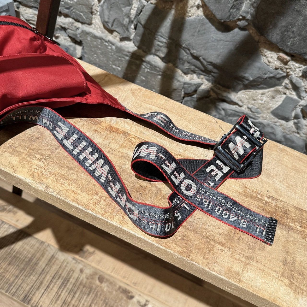 Off-White Off-White Red Nylon Industrial Strap Crossbody Bag Size ONE SIZE - 16 Thumbnail