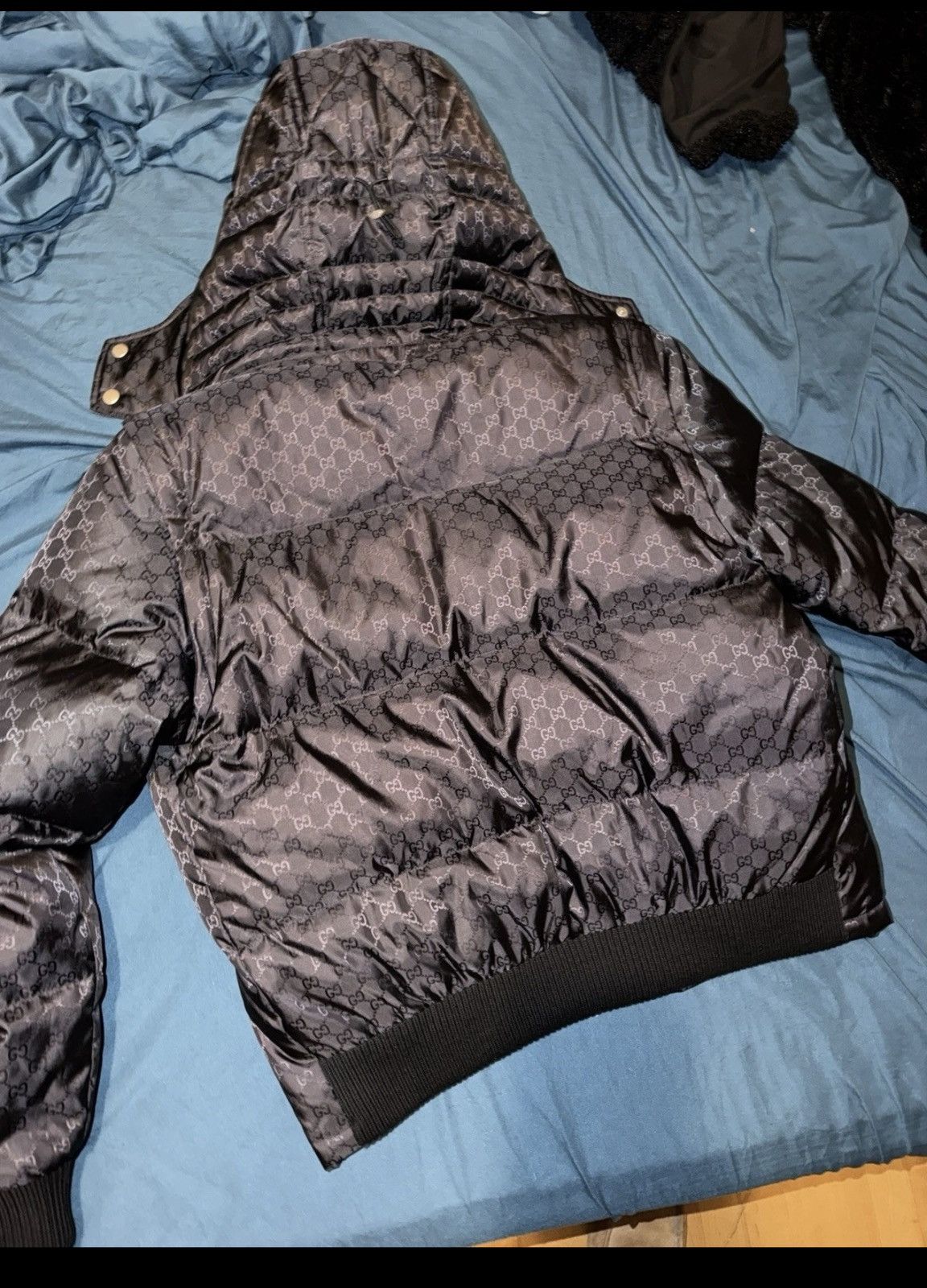 Gucci GUCCI black GG logo nylon puffer jacket 2 in 1 (vest) men Size US L / EU 52-54 / 3 - 10 Thumbnail