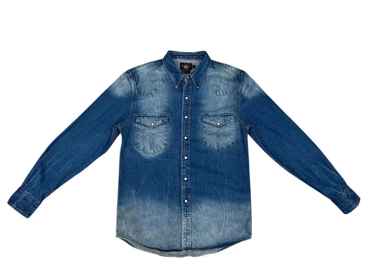 RRL Ralph Lauren RRL Mud Denim Western Shirt Size US L / EU 52-54 / 3 - 1 Thumbnail