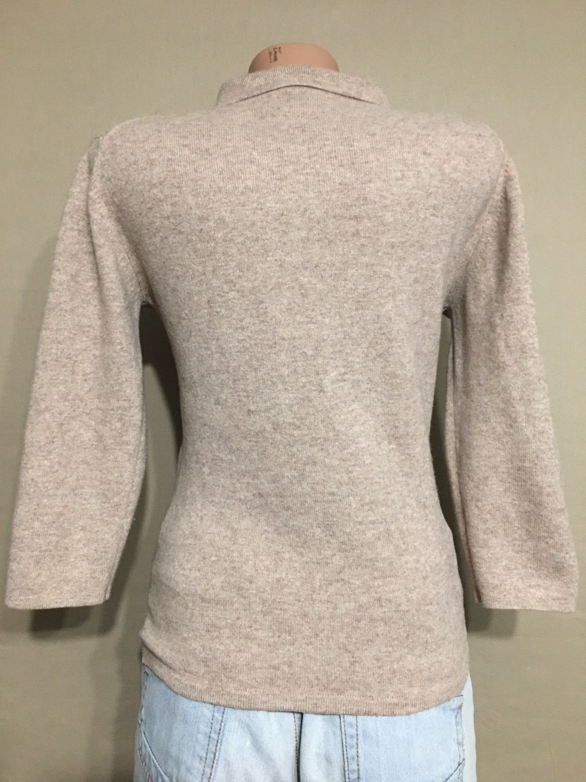 Designer BRORA Scottish Cashmere Beige Jumper Sweater Size S / US 4 / IT 40 - 4 Thumbnail