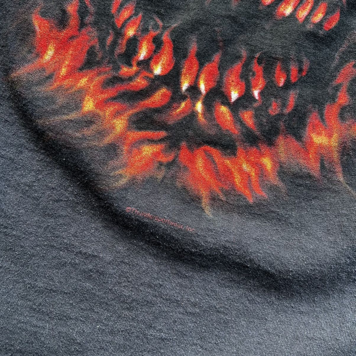 Vintage vintage flaming skull tee Size US XL / EU 56 / 4 - 4 Thumbnail