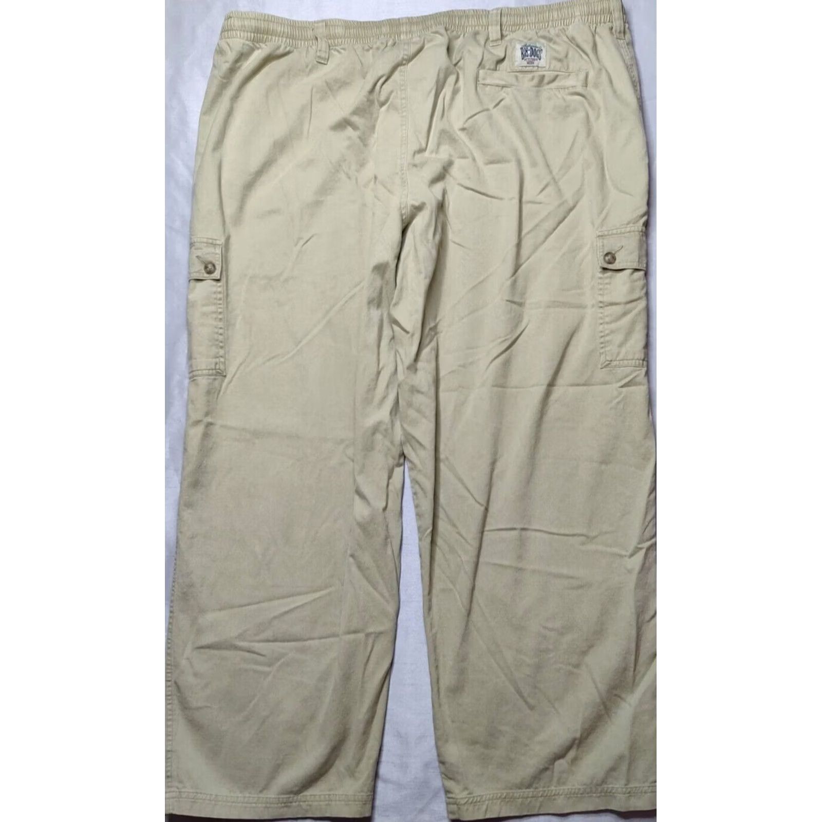 Big Dogs BIG DOGS Men Big 2X Khaki Cotton Elastic Waistband Pull-On Cargo Pants Size US 39 - 4 Thumbnail