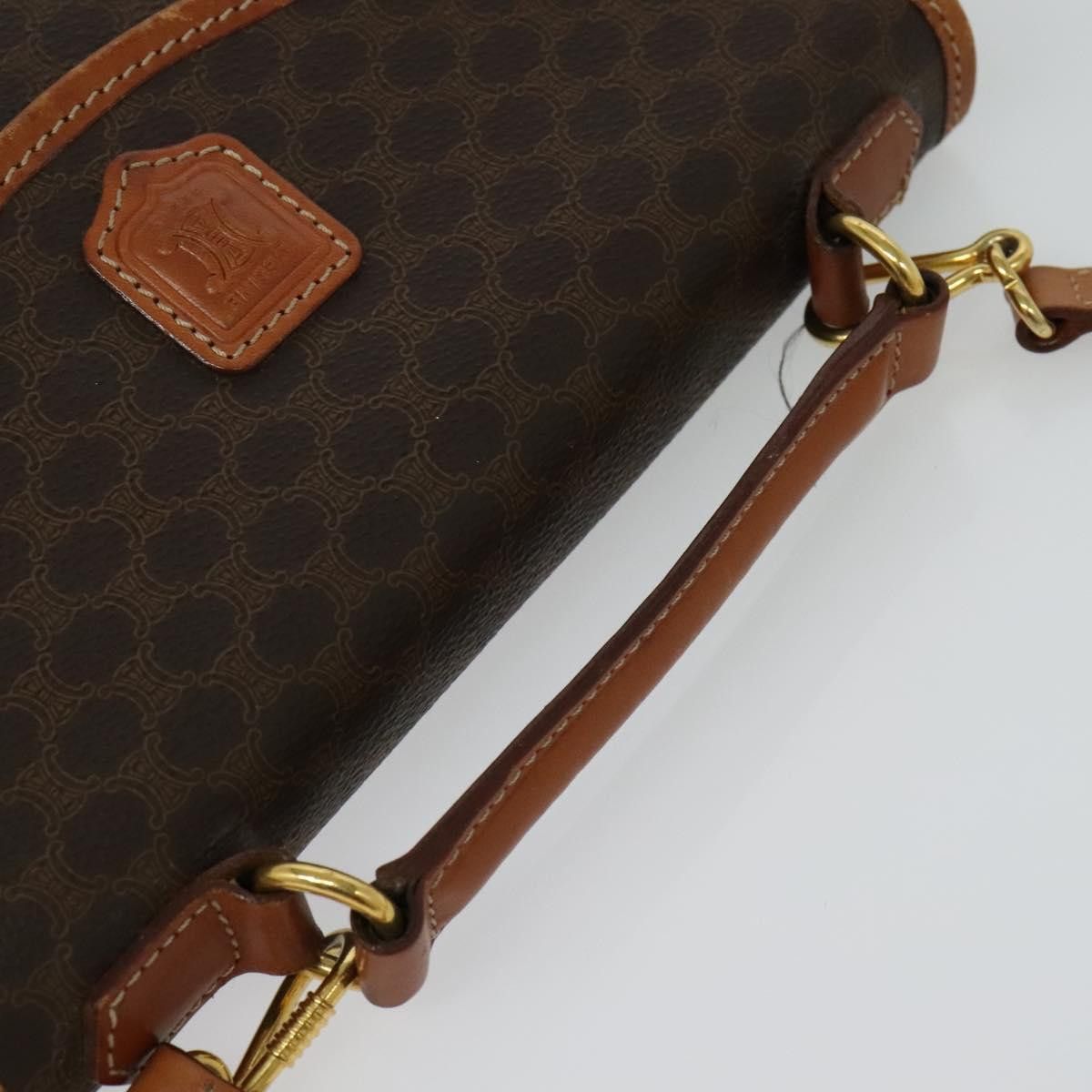 Celine CELINE Macadam Canvas Hand Bag Pvc Leather Brown Gold Size ONE SIZE - 6 Thumbnail