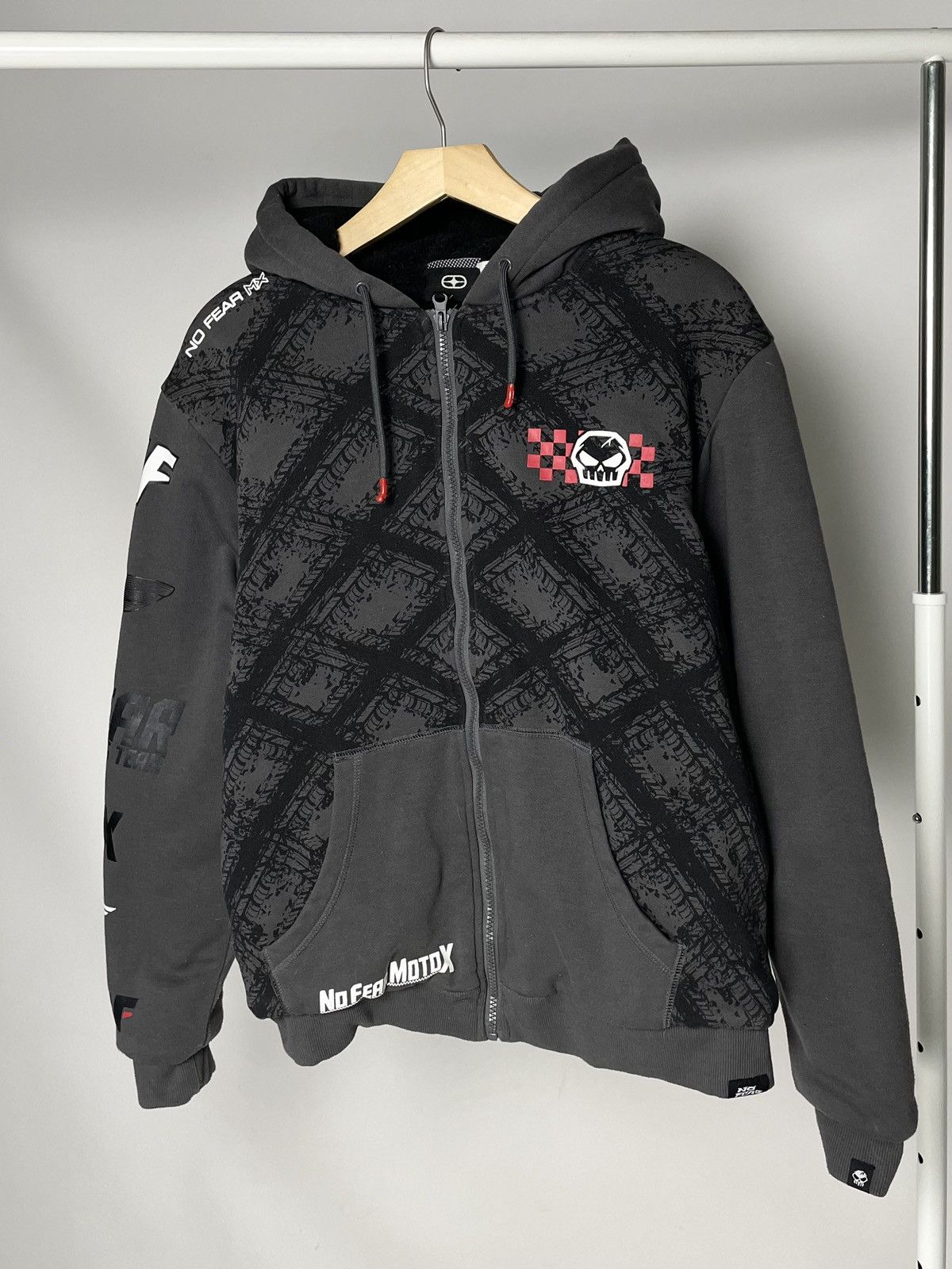No Fear No Fear 💀 Fur Zip-up Motocycle Racing Hoodie Hooded Jacket Size US M / EU 48-50 / 2 - 2 Thumbnail