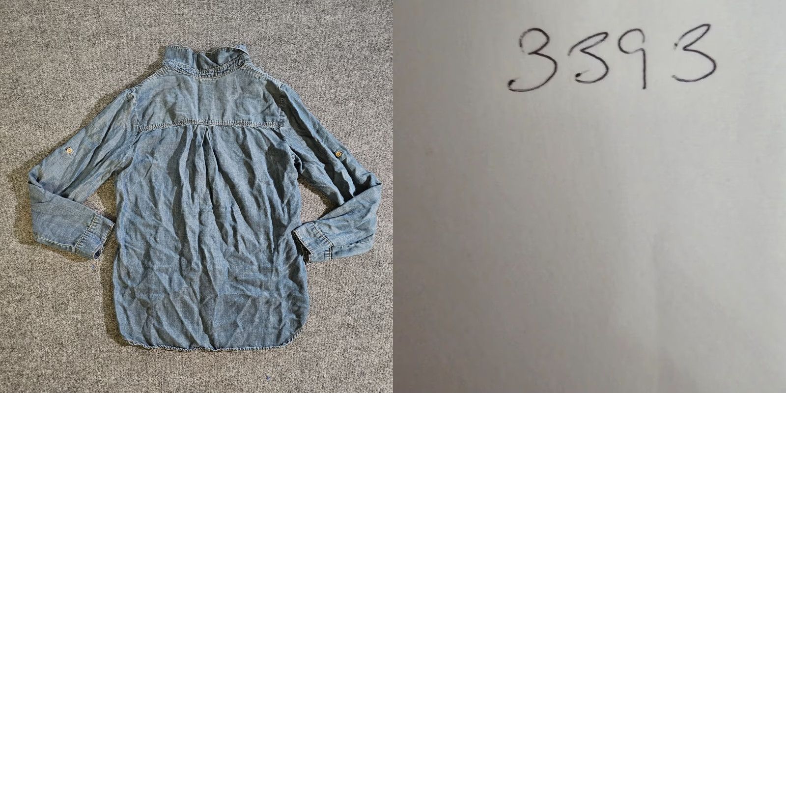 Denime Cloth & Stone Top Women Medium Blue Chambray Denim Button Long Sleeve Casual Size M / US 6-8 / IT 42-44 - 8 Thumbnail