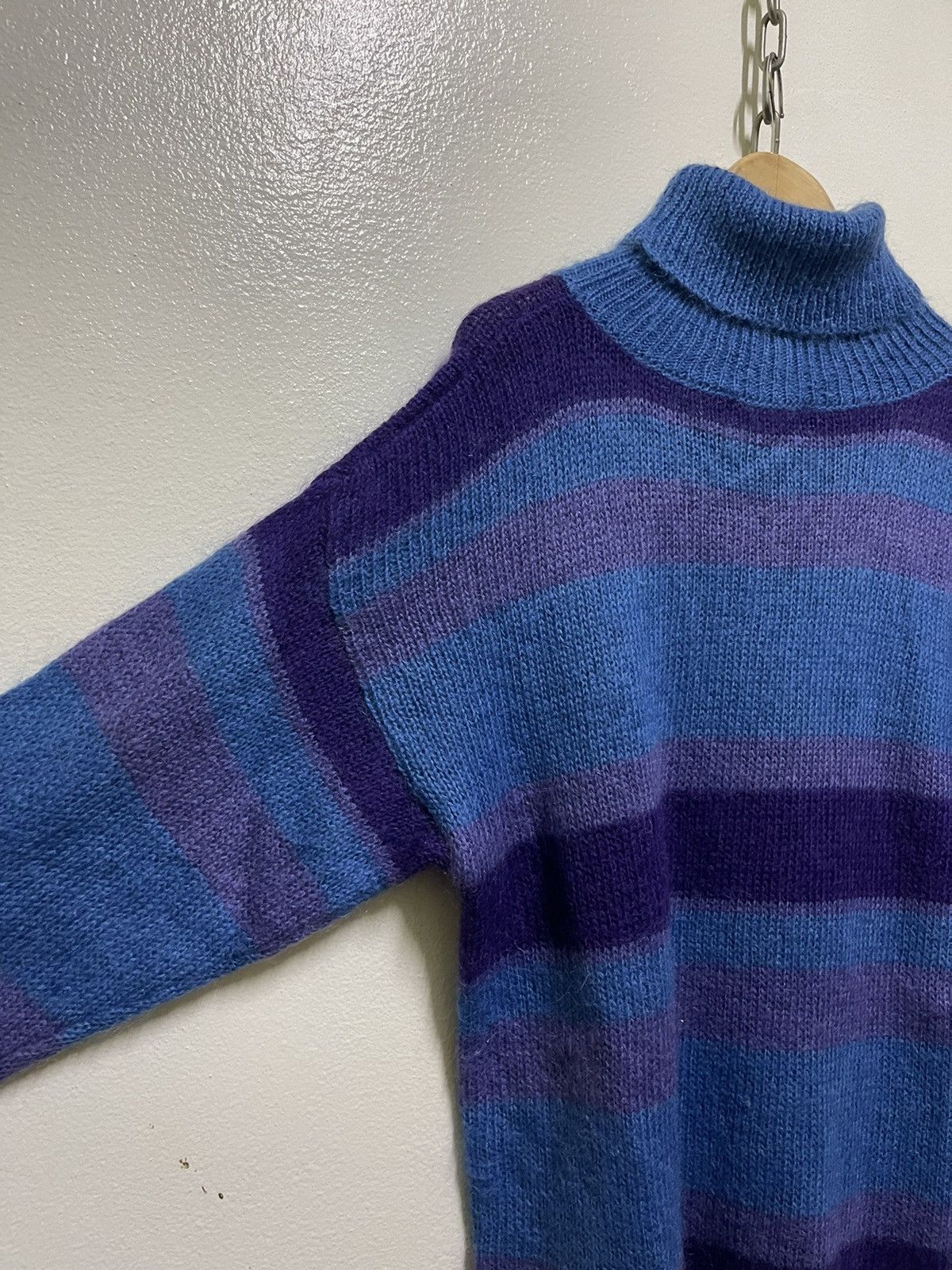 Abercrombie & Fitch × Vintage Abercrombie & Fitch Jumper Striped Mohair Size L / US 10 / IT 46 - 8 Thumbnail