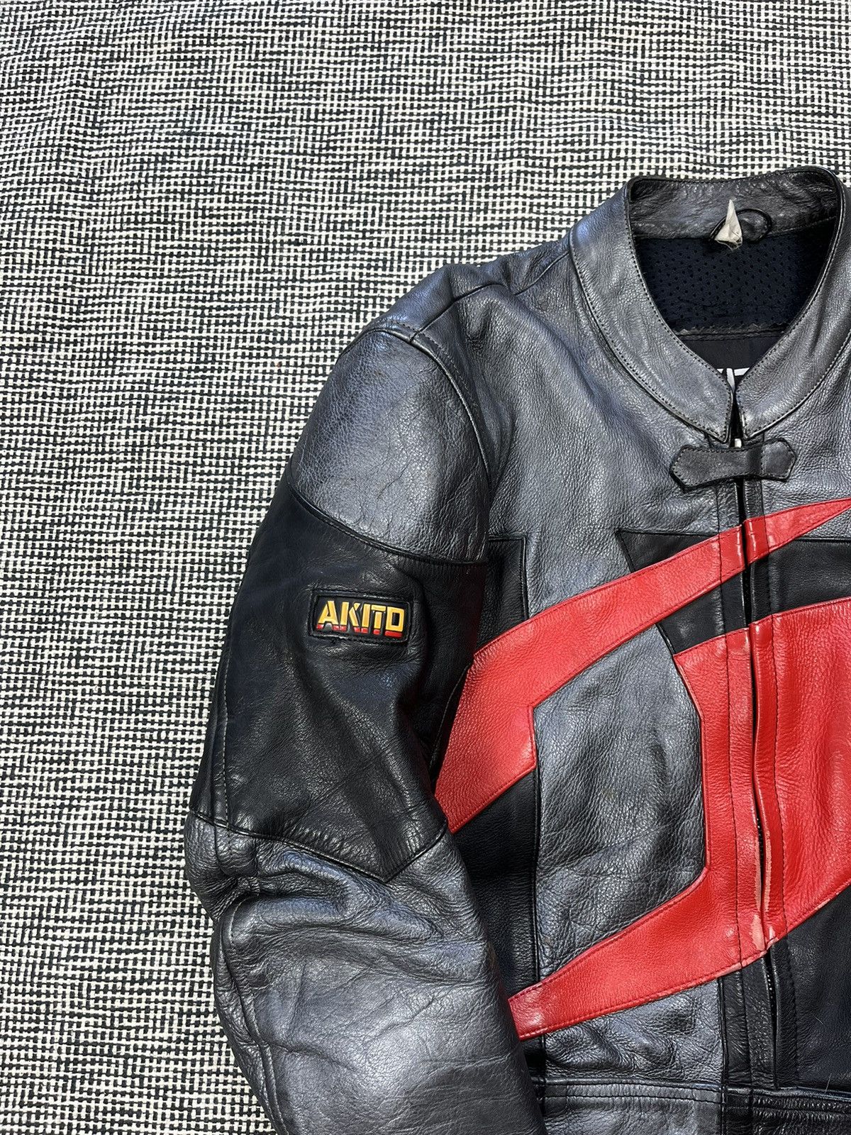 Genuine Leather ➕ genuine leather top quality moto racing jacket AKITO Size US L / EU 52-54 / 3 - 11 Thumbnail