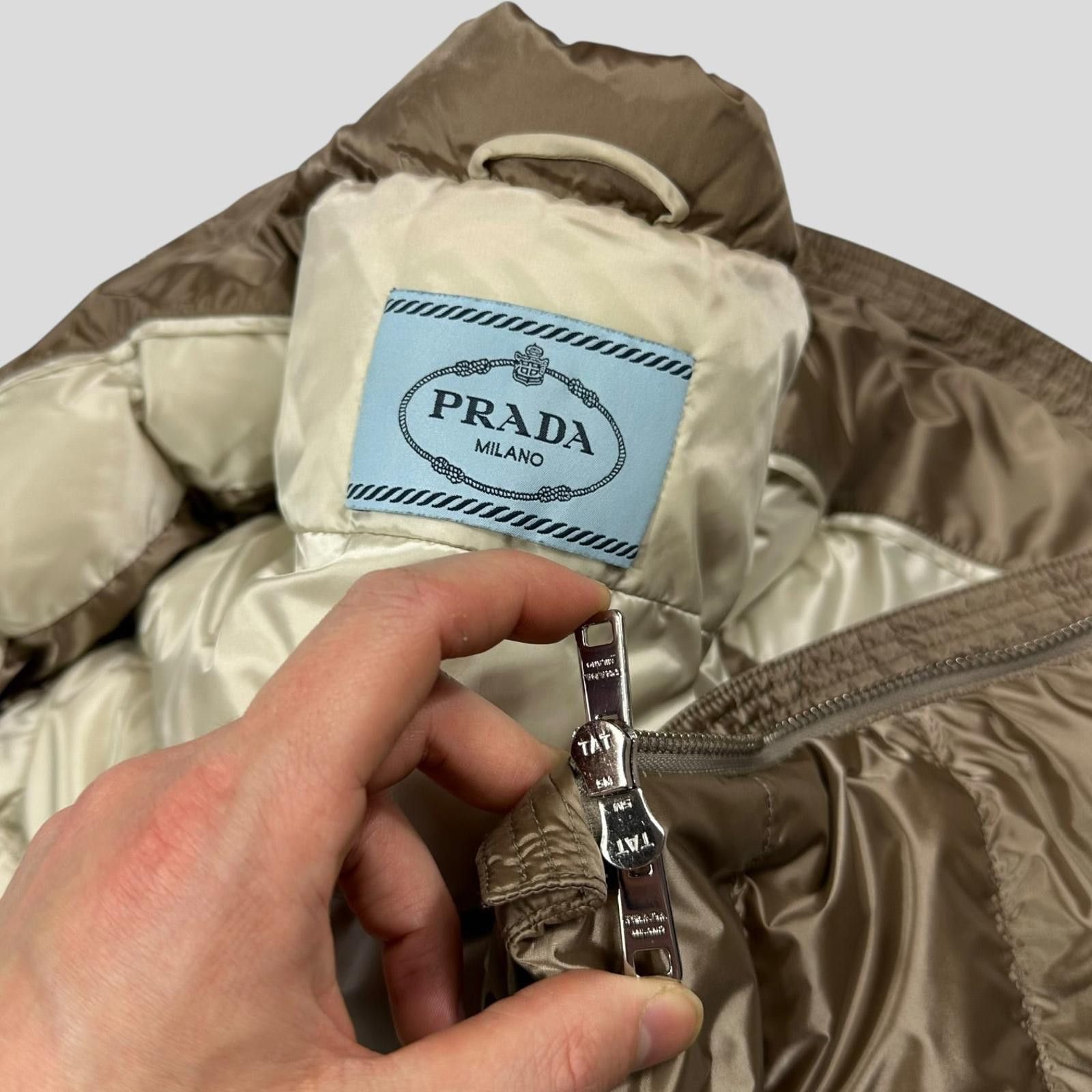 Prada Prada Milano 2017 Satin Champagne Nylon Down Logo Gilet - 8 Size S / US 4 / IT 40 - 7 Thumbnail